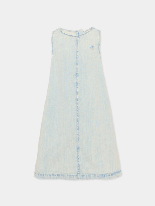 Vestito denim per bambina con logo,Calvin Klein Kids,LVCKSJH10G 1AA