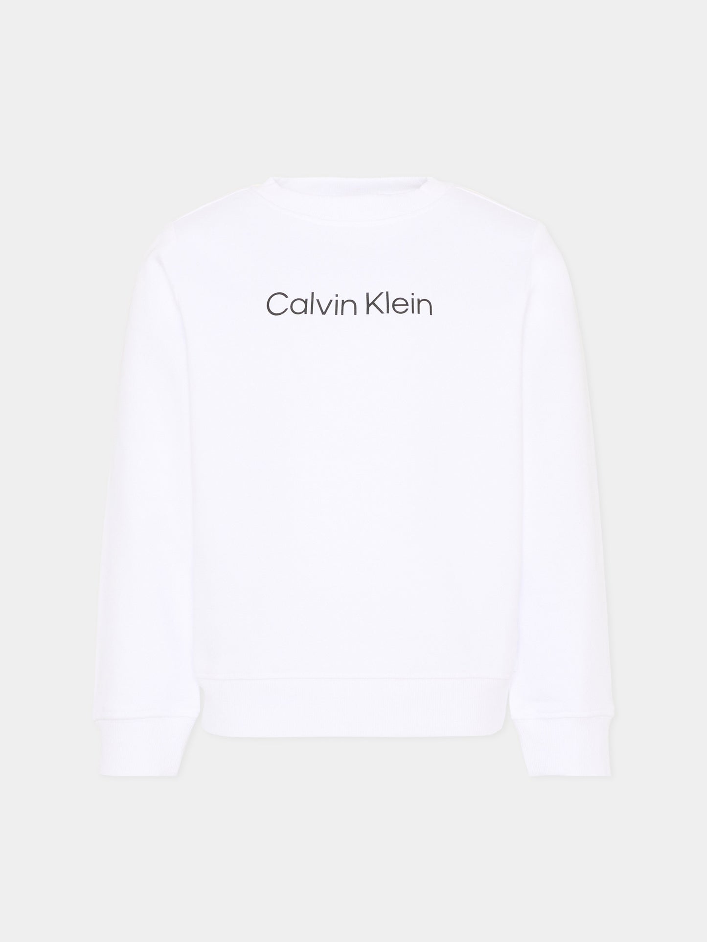 Felpa bianca per bambini con logo,Calvin Klein Kids,LV1CKSJB36 YAF