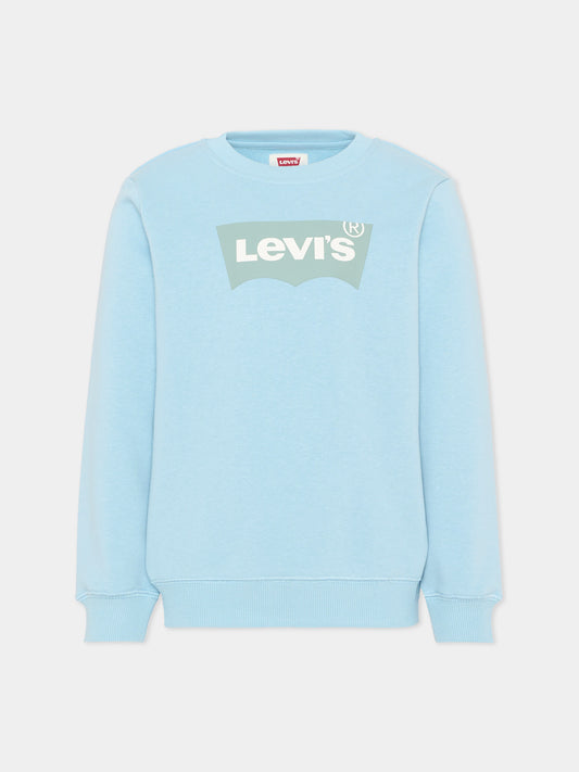 Felpa azzurra per bambino con logo,Levi's Kids,9E9078 BF7