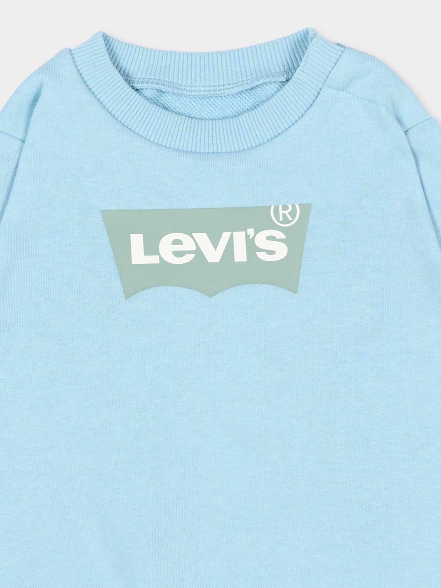 Felpa azzurra per neonato con logo,Levi's Kids,6E9078 BF7
