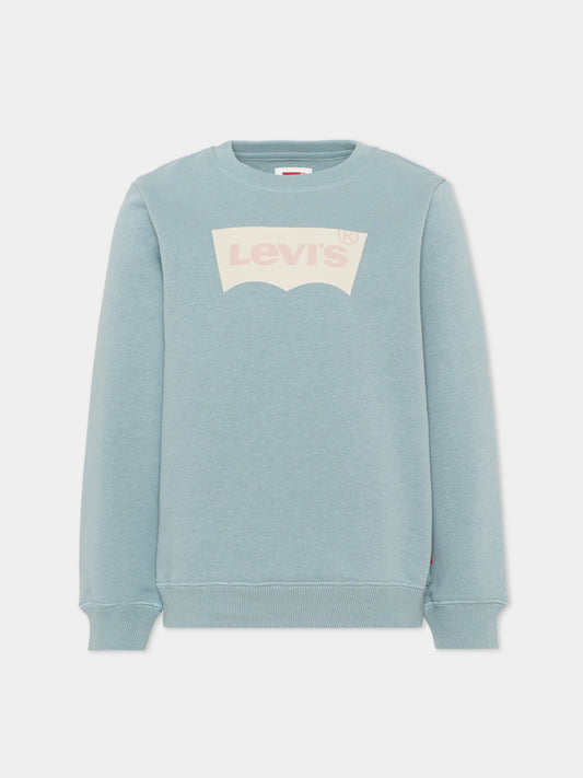 Felpa verde per bambino con logo,Levi's Kids,8E9078 E0L