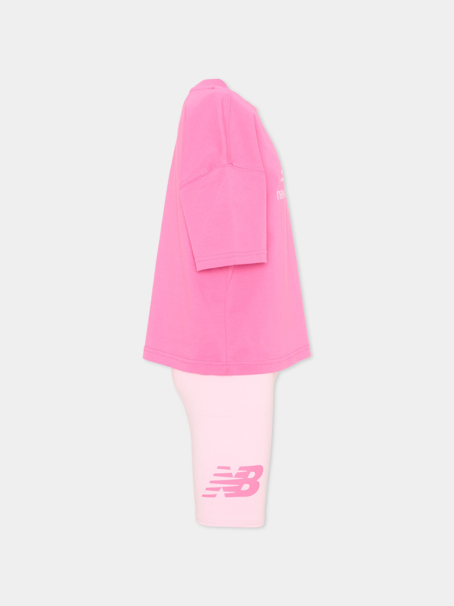 Completo sportivo rosa per bambina con logo,New Balance,LAKG0076 AAC