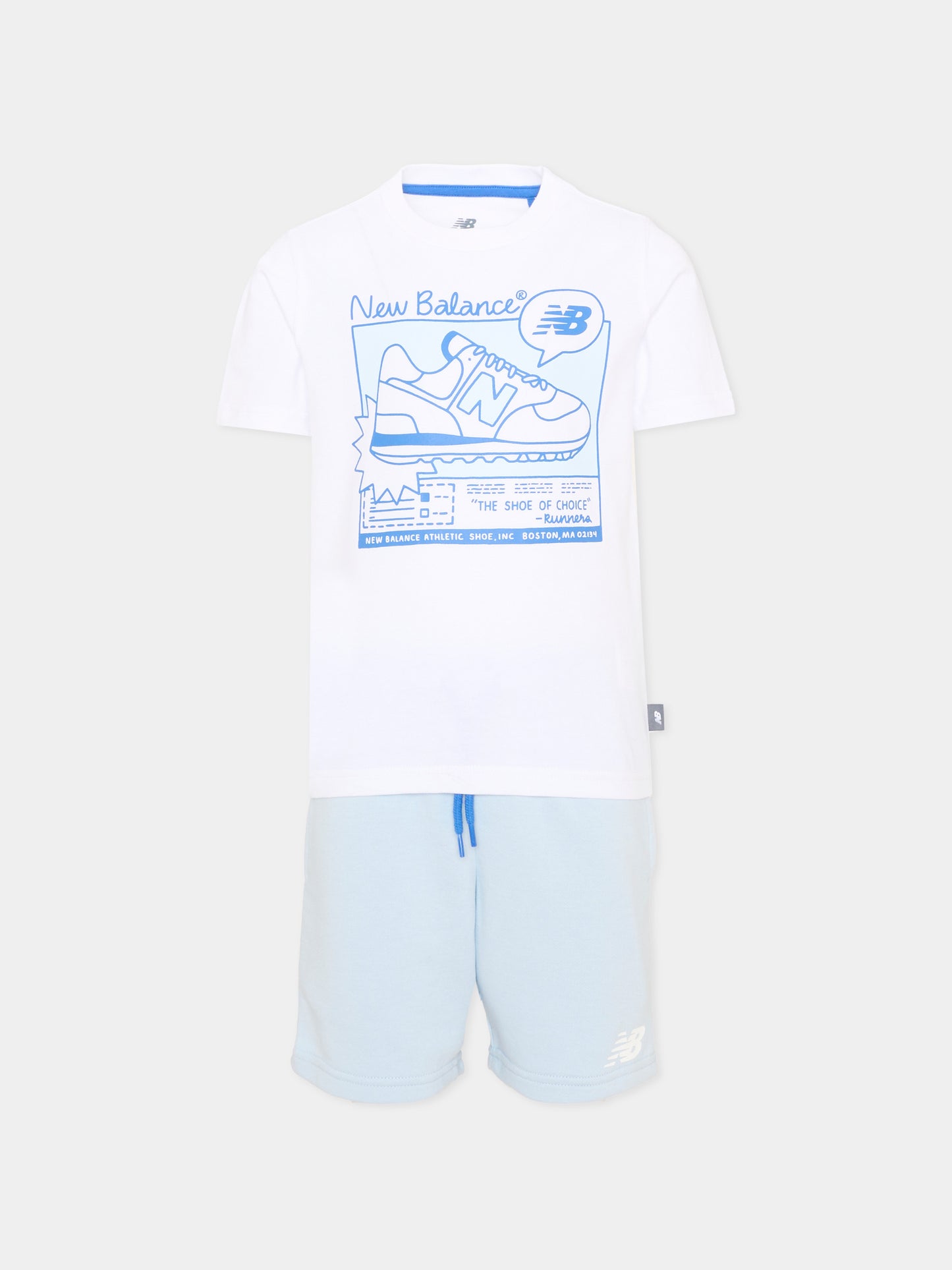 Completo sportivo azzurro per bambino con logo,New Balance,YS61R5NN BWE