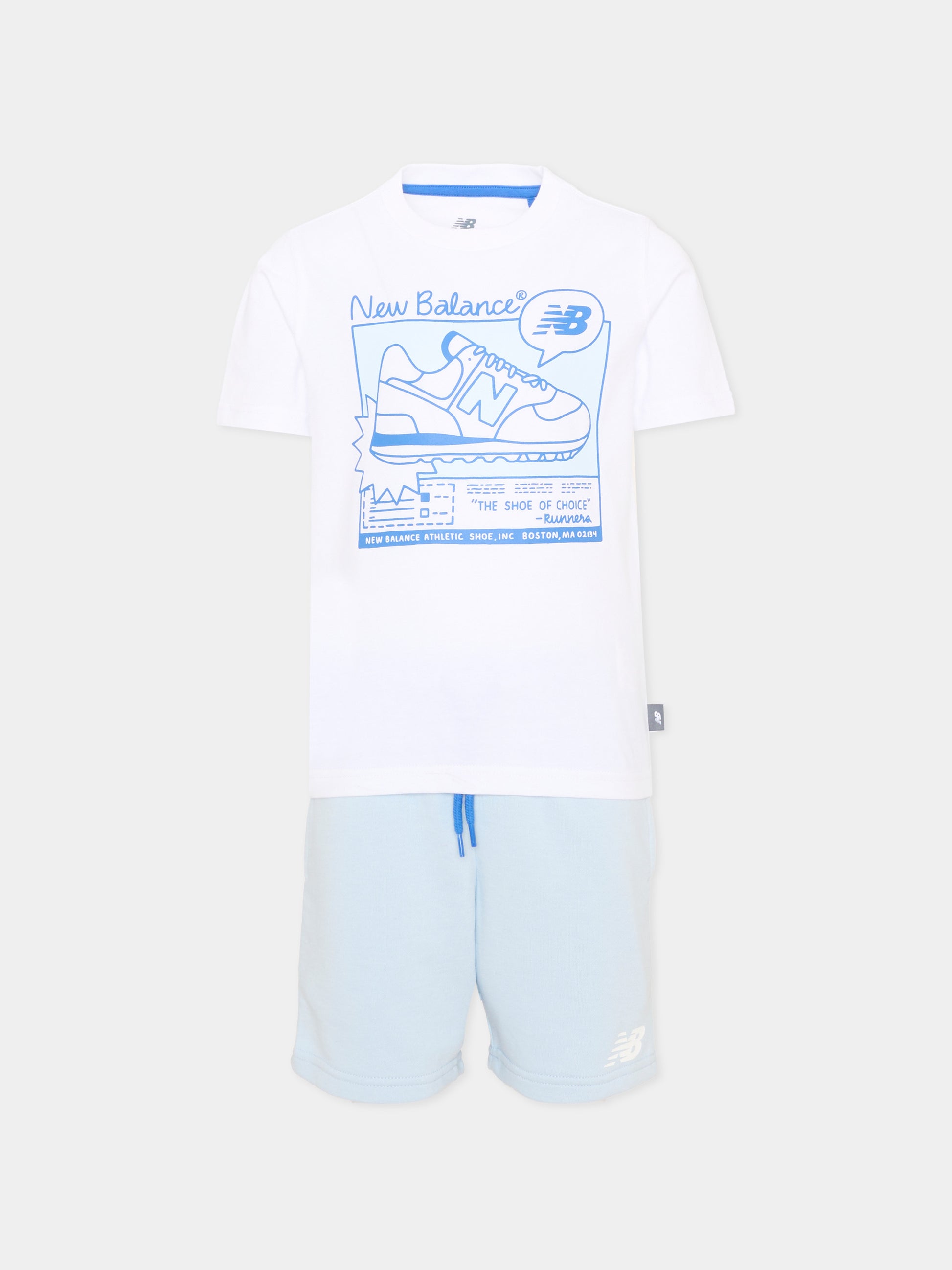 Completo sportivo azzurro per bambino con logo,New Balance,YS61R5NN BWE