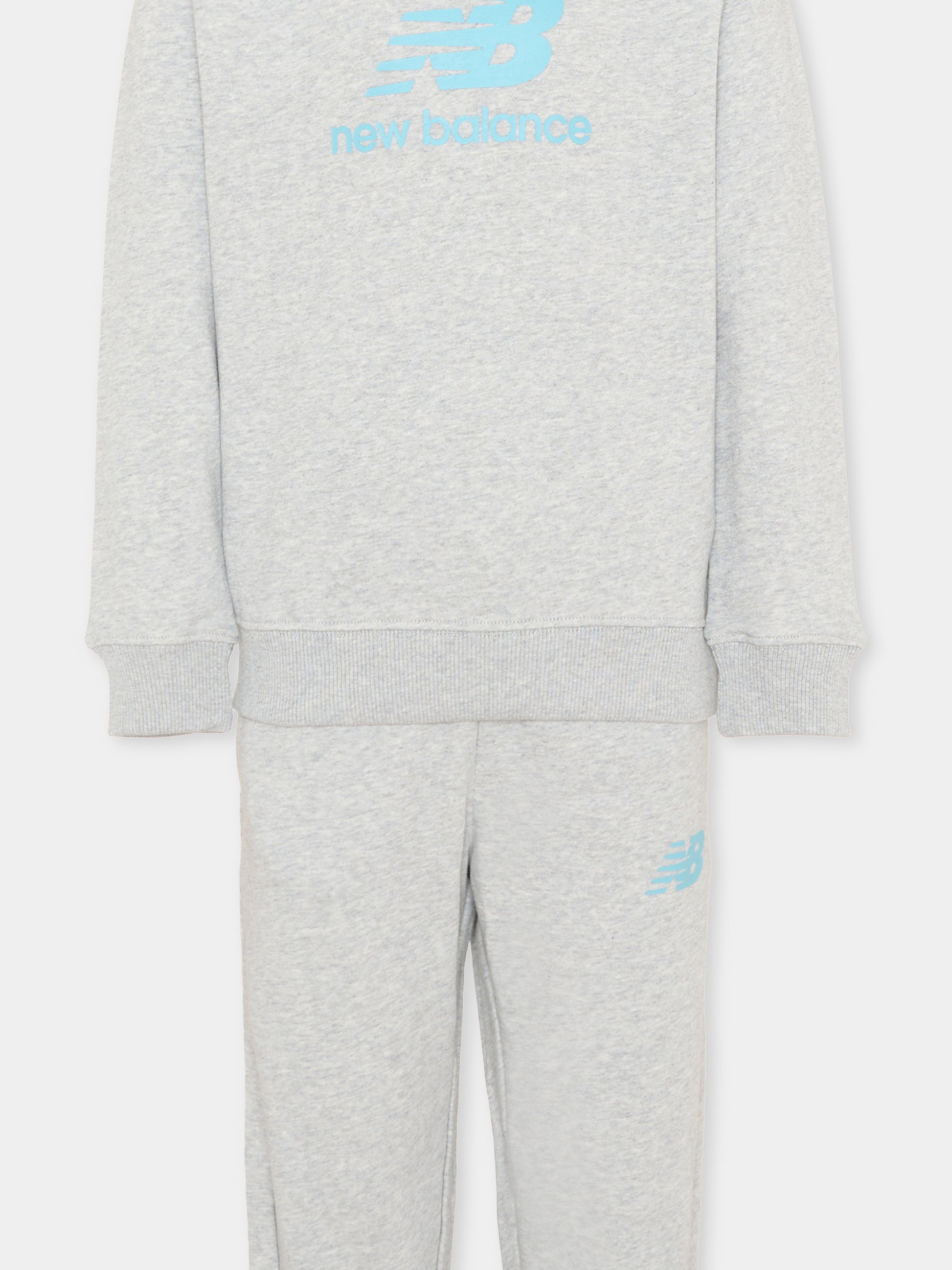 Completo sportivo grigio per bambino con logo,New Balance,LAKB0321 AGT
