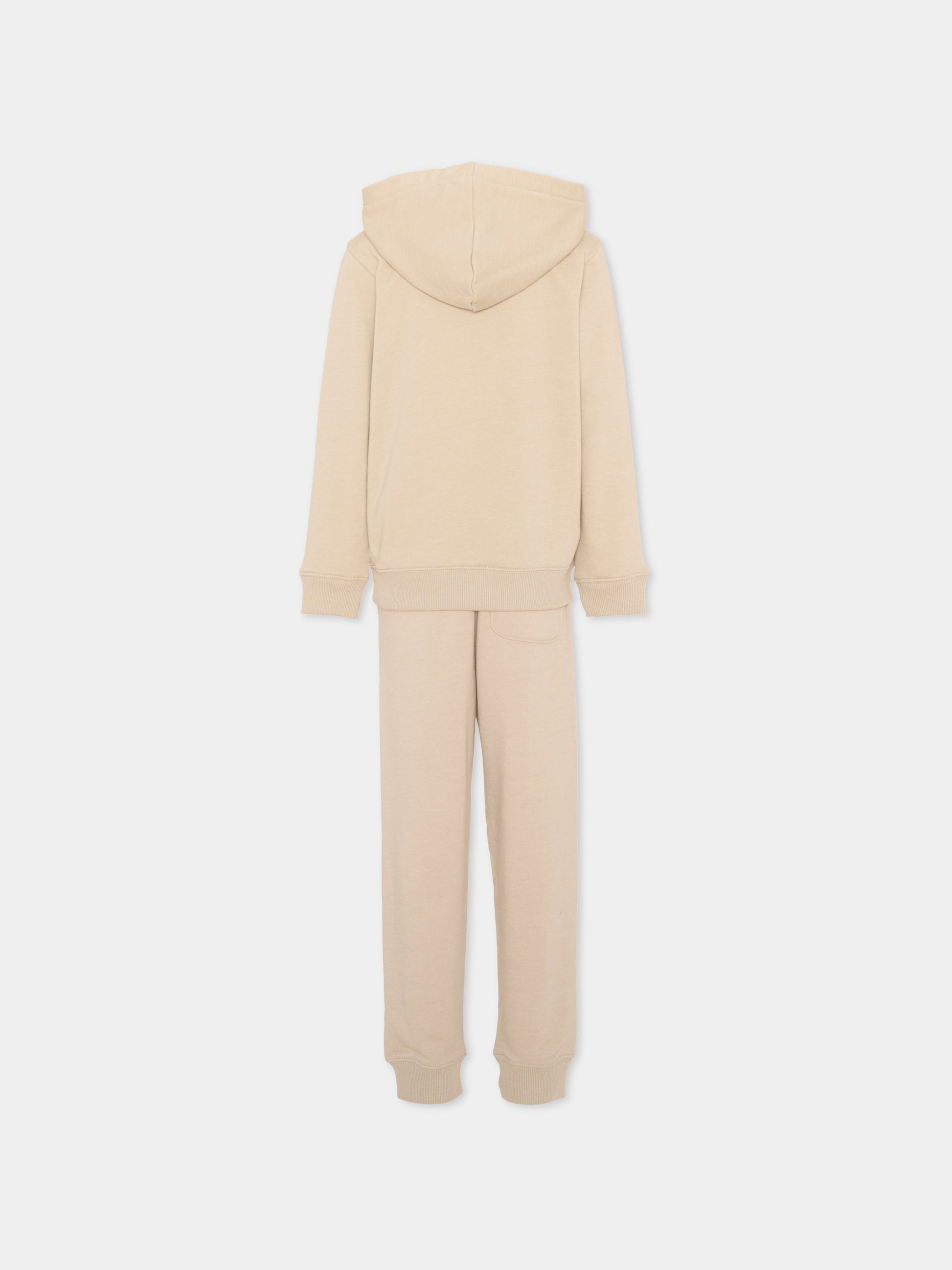 Completo sportivo beige per bambini con logo,New Balance,LAKB0322 TWF