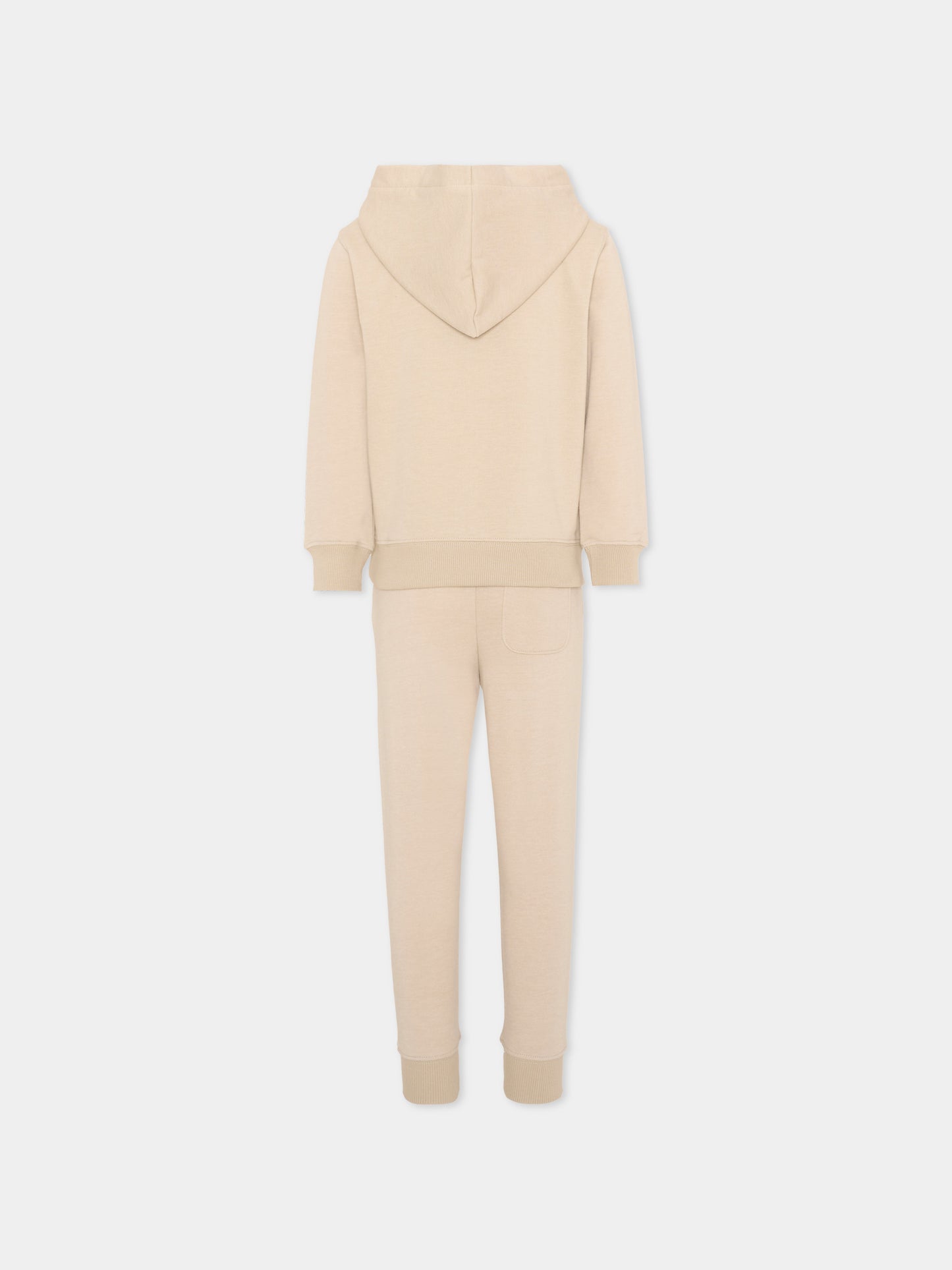 Completo sportivo beige per bambini con logo,New Balance,YS61E5FQ TWF