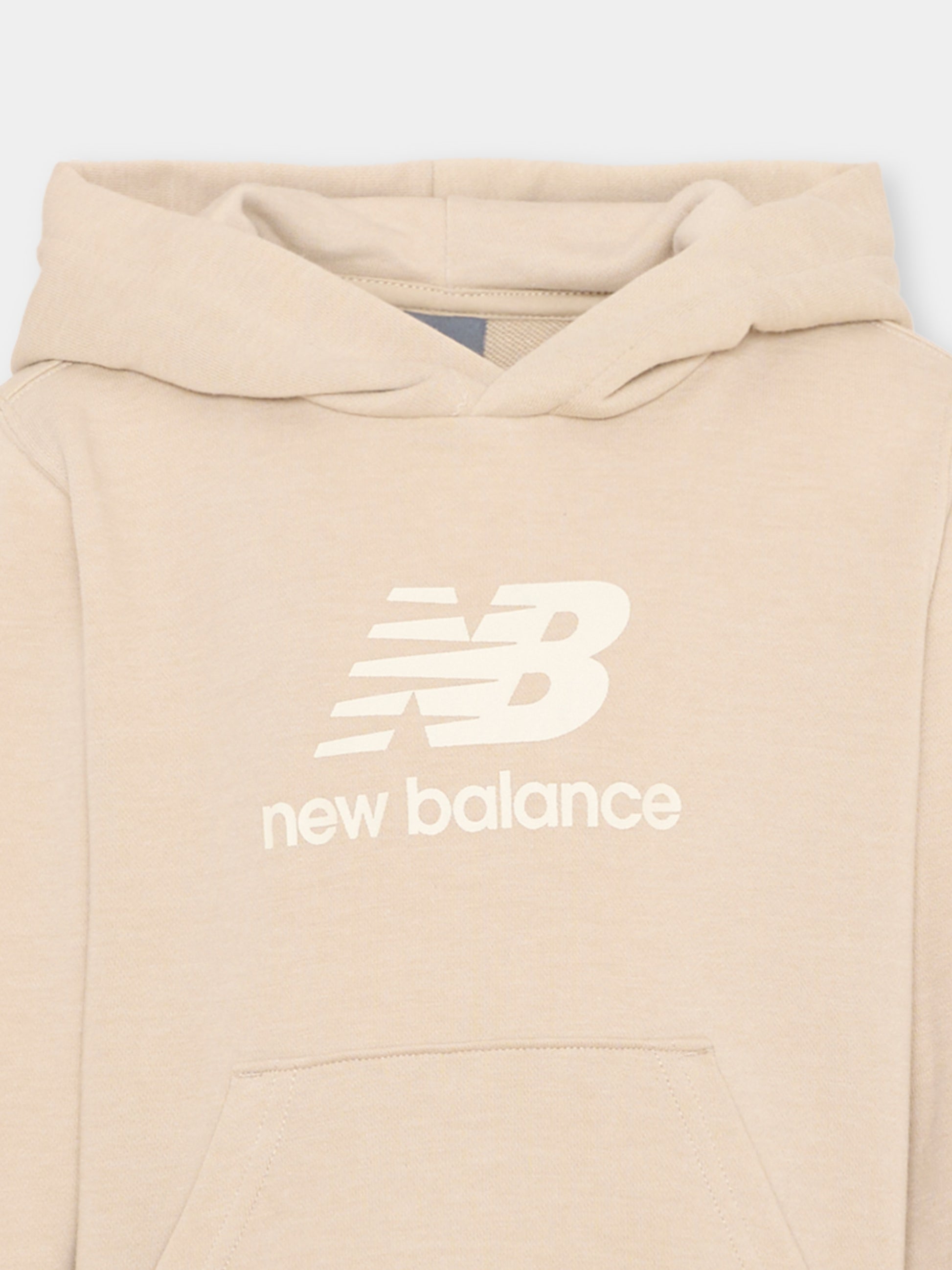 Completo sportivo beige per bambini con logo,New Balance,YS61E5FQ TWF