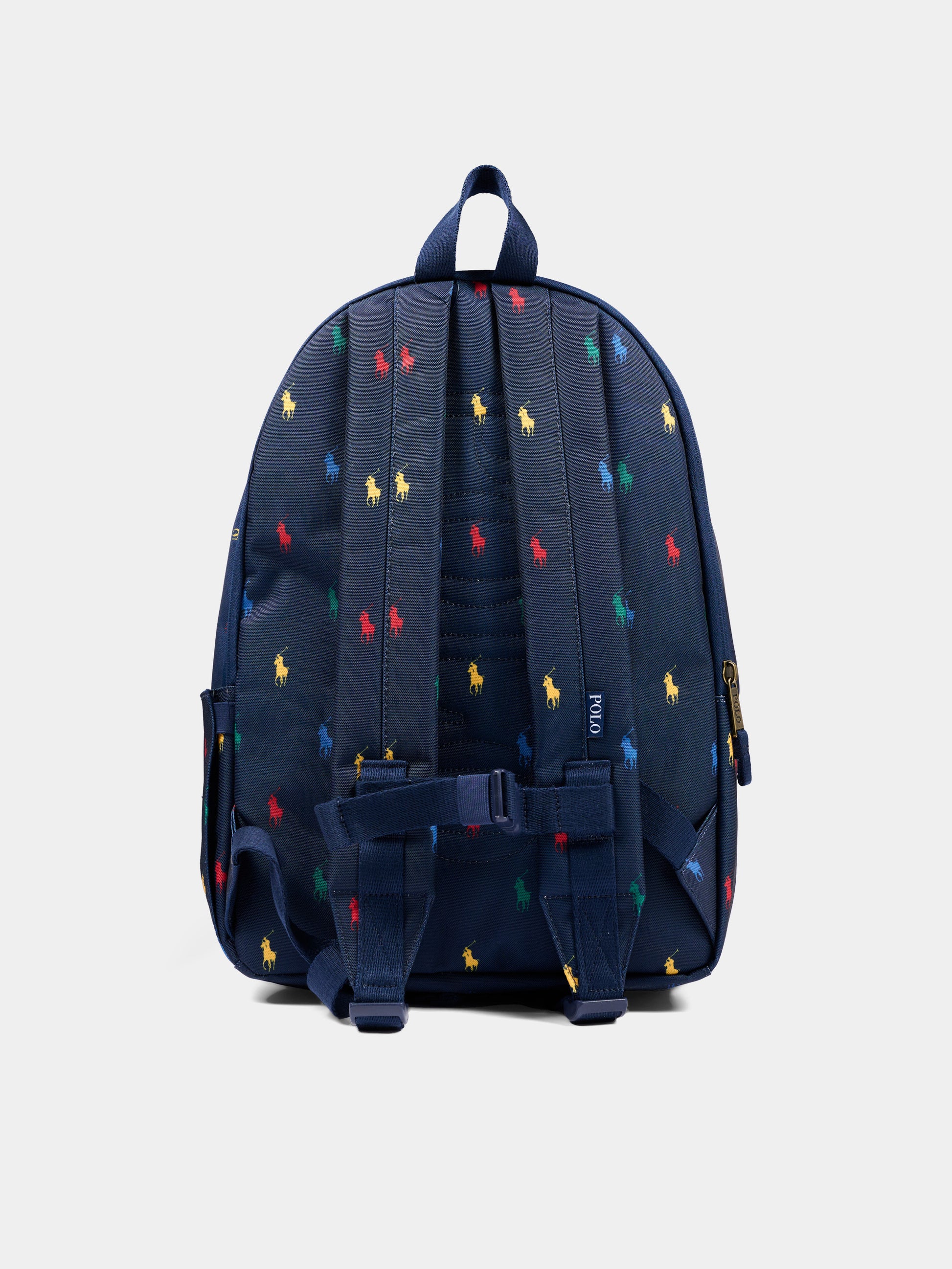 Zaino blu per bambino con Pony,Ralph Lauren Kids,9AR153 BCV