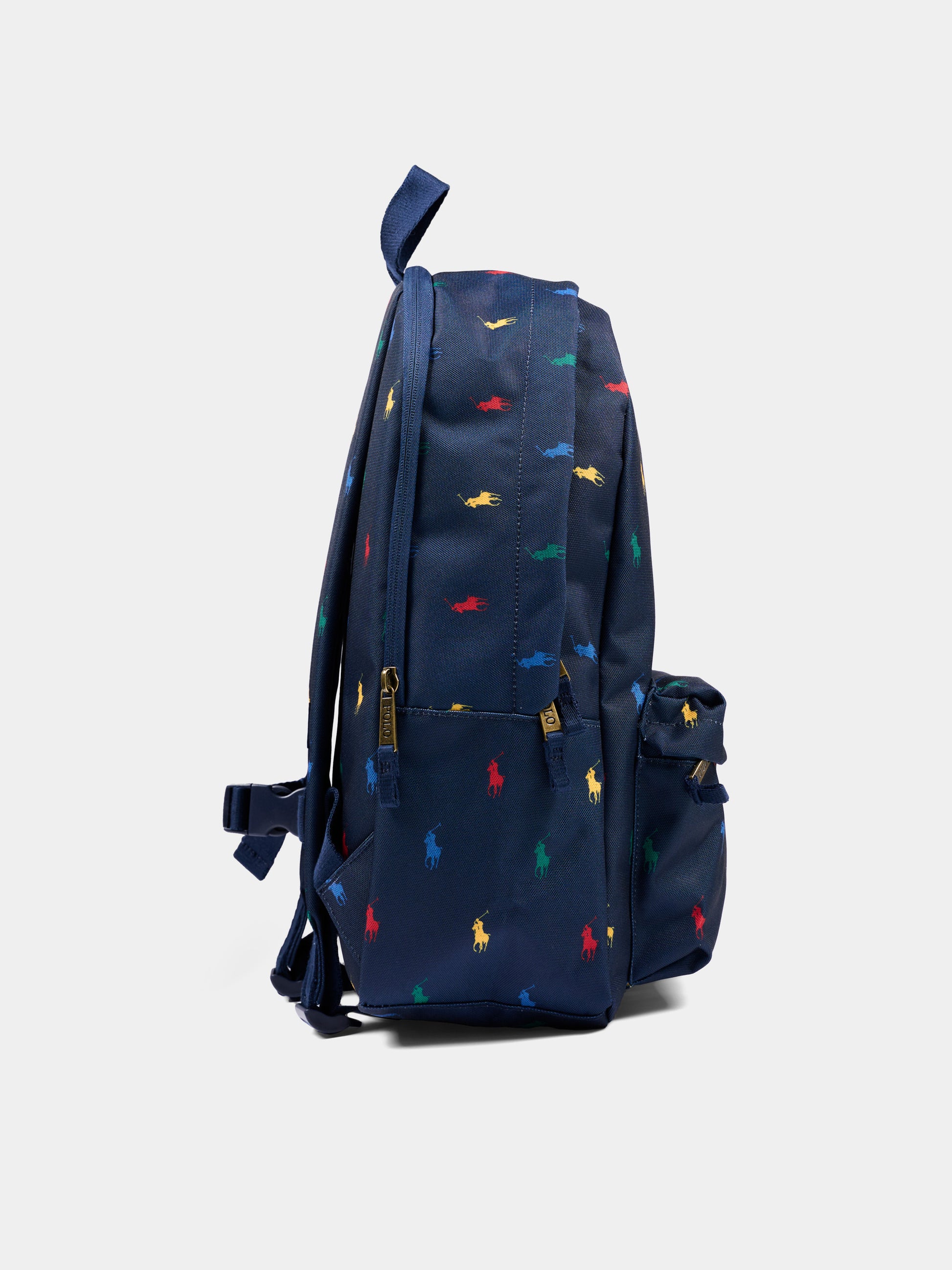 Zaino blu per bambino con Pony,Ralph Lauren Kids,9AR153 BCV