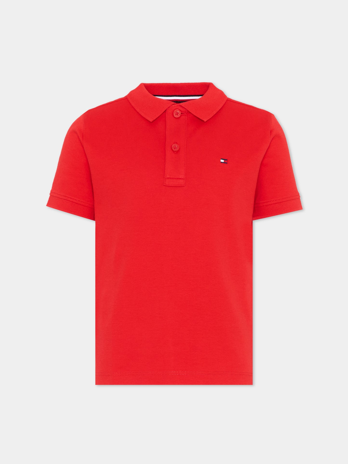 Polo rossa per bambino con logo,Tommy Hilfiger Junior,KB0KB10007 XL8