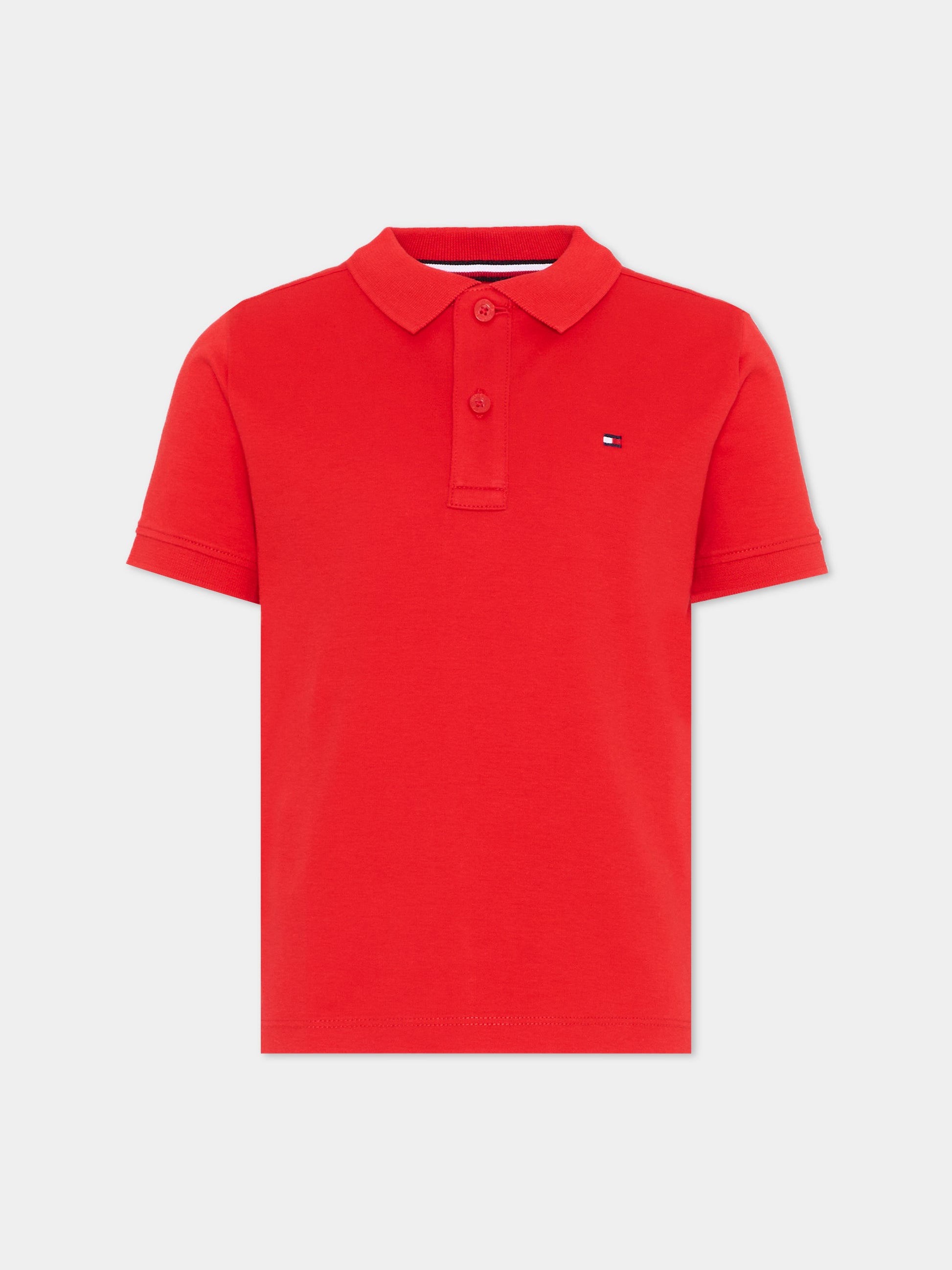 Polo rossa per bambino con logo,Tommy Hilfiger Junior,KB0KB10007 XL8