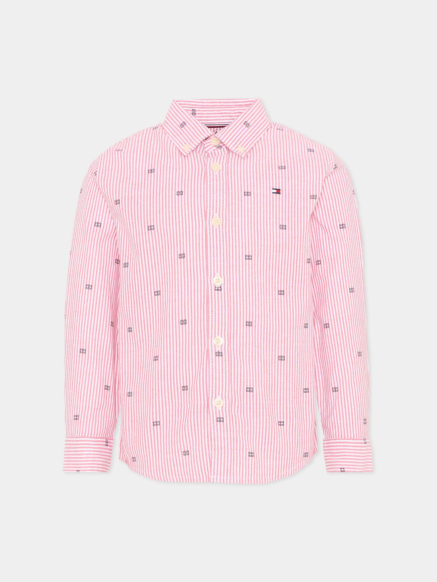 Camicia rossa a righe per bambino,Tommy Hilfiger Junior,KB0KB10204 XL8