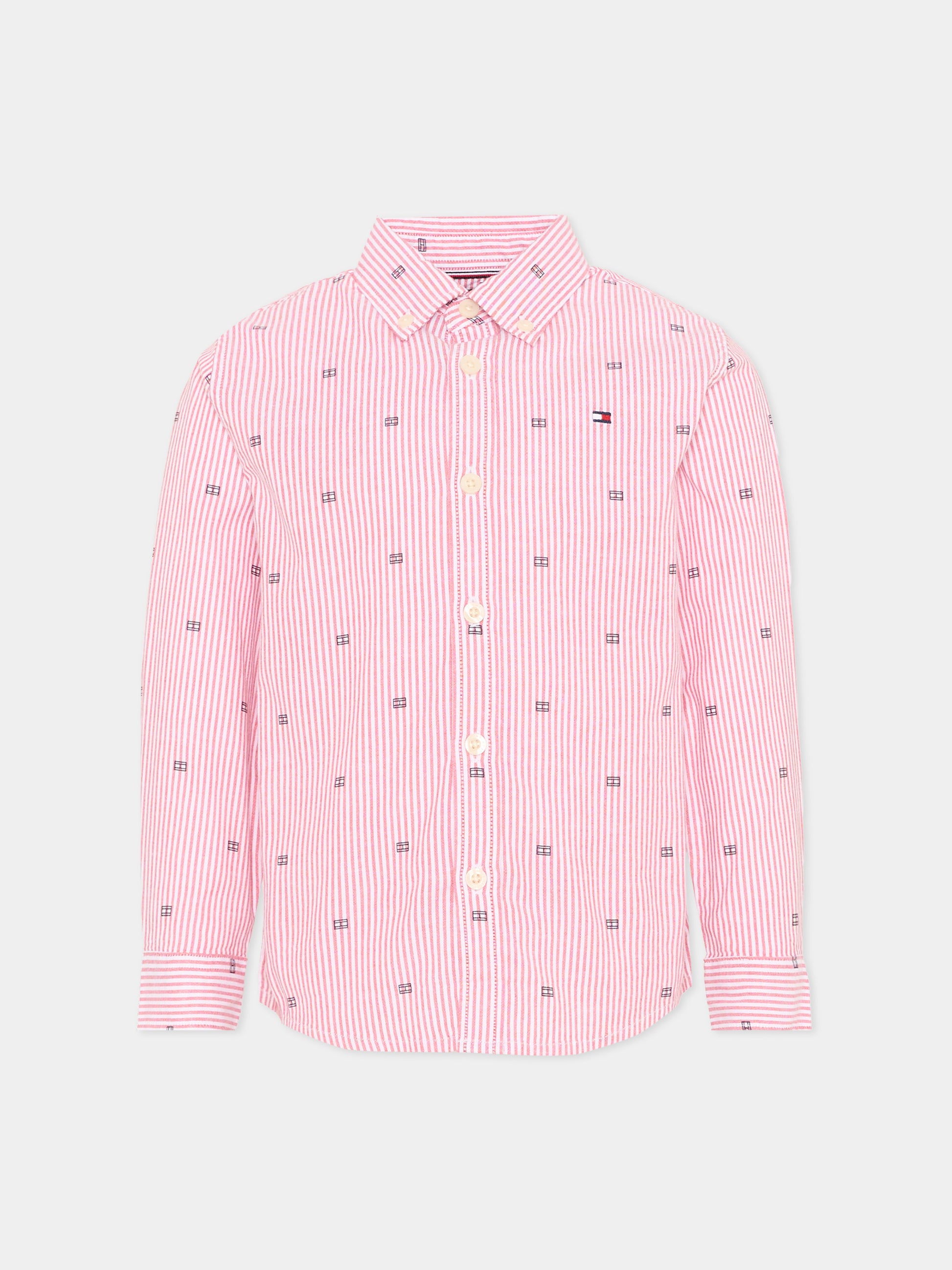 Camicia rossa a righe per bambino,Tommy Hilfiger Junior,KB0KB10204 XL8