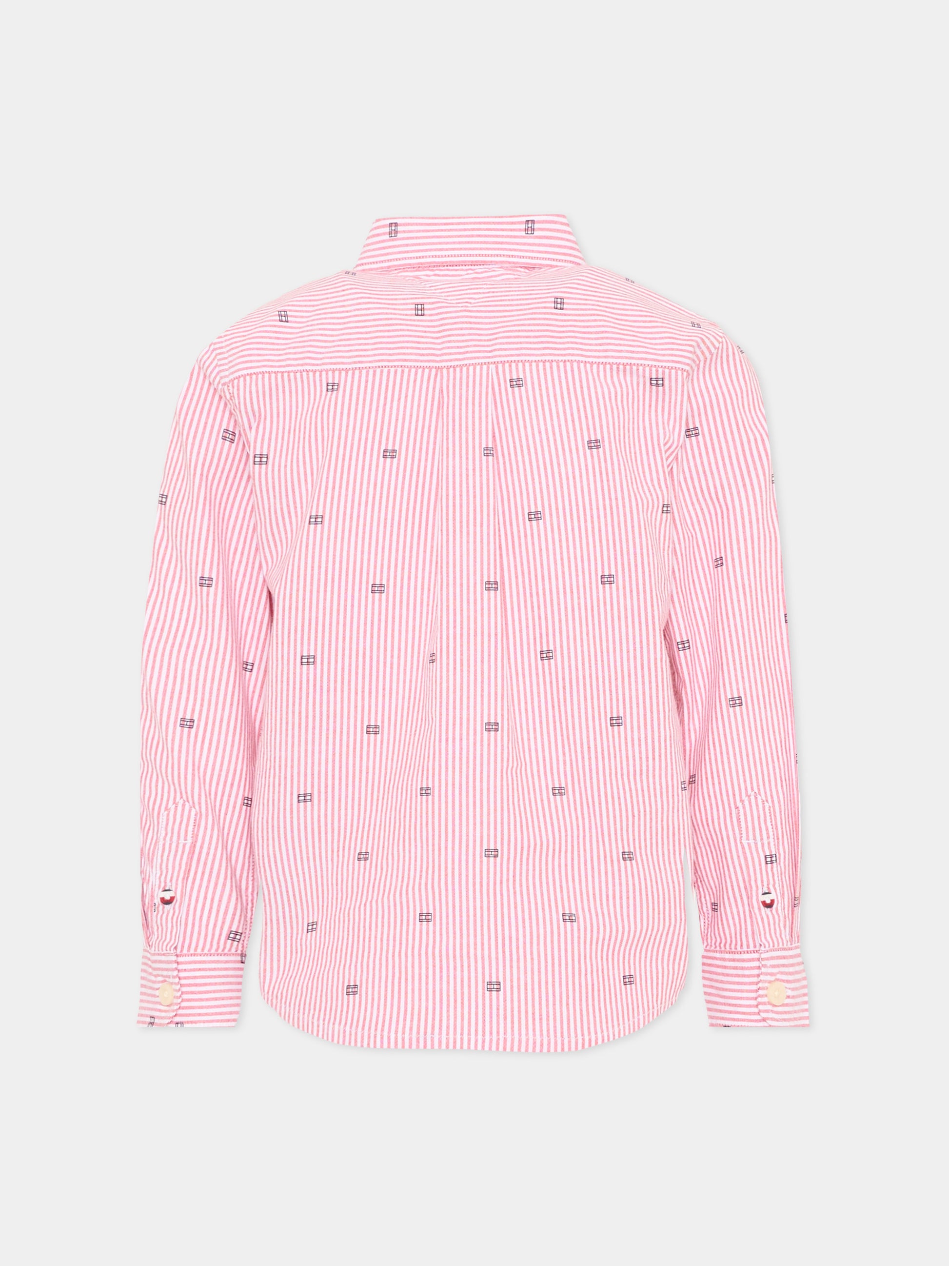 Camicia rossa a righe per bambino,Tommy Hilfiger Junior,KB0KB10204 XL8