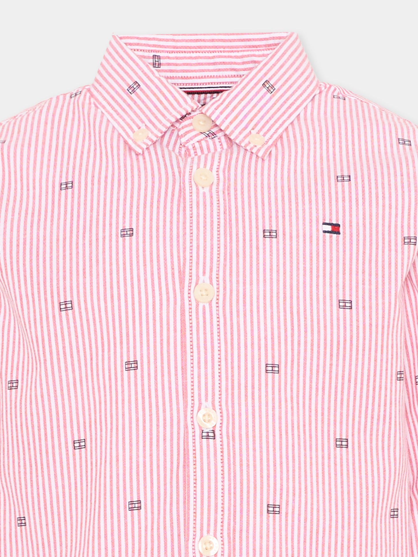 Camicia rossa a righe per bambino,Tommy Hilfiger Junior,KB0KB10204 XL8