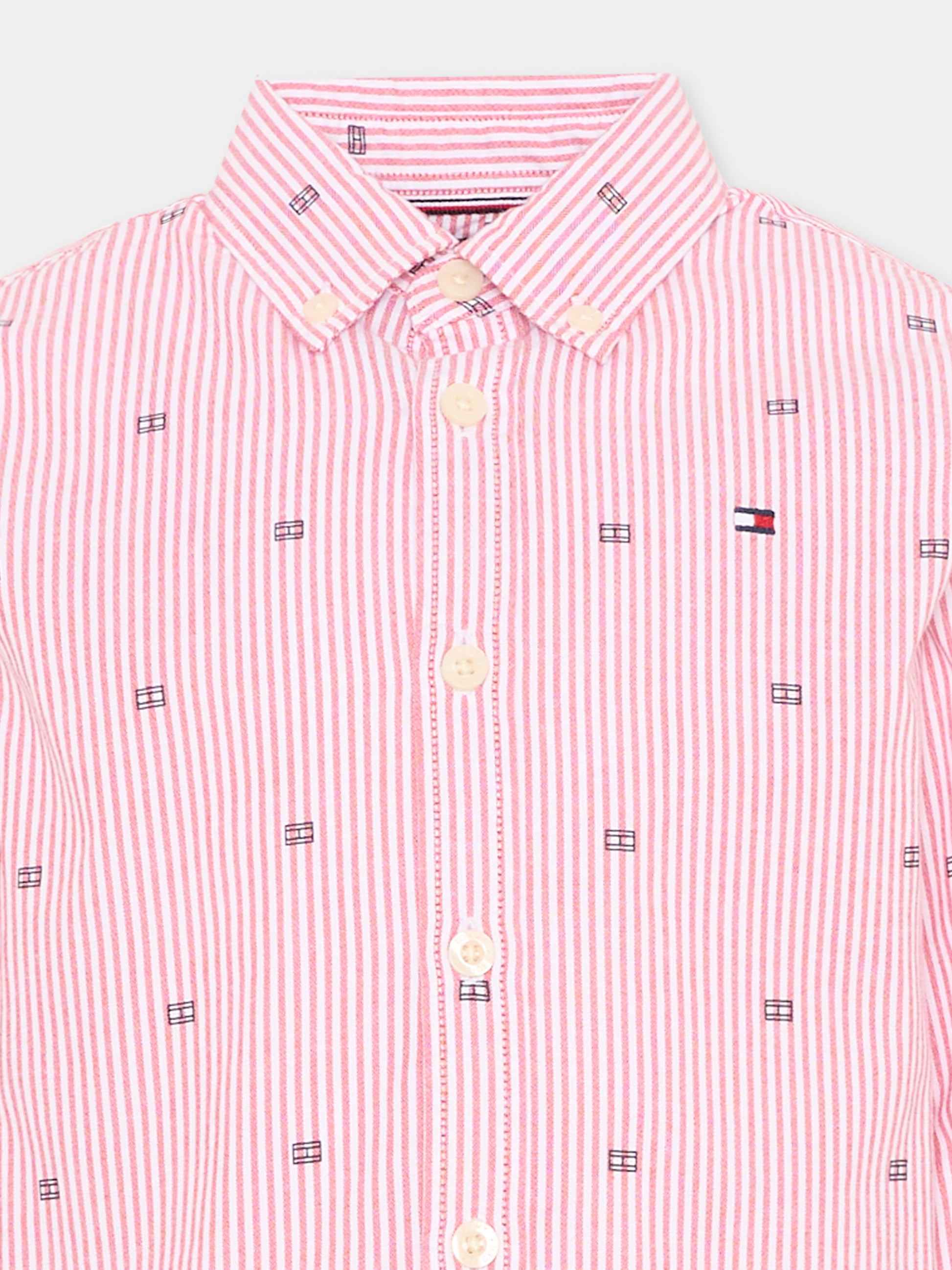 Camicia rossa a righe per bambino,Tommy Hilfiger Junior,KB0KB10204 XL8
