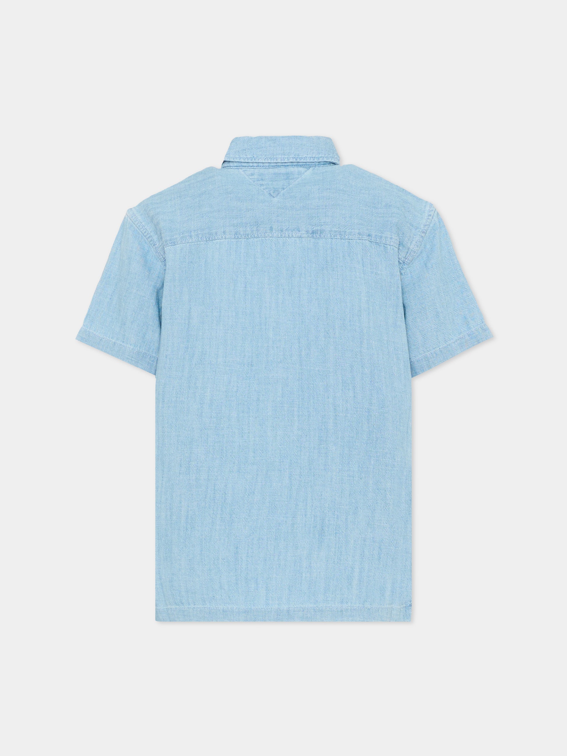 Camicia denim per bambino con logo,Tommy Hilfiger Junior,KB0KB10206 1A4
