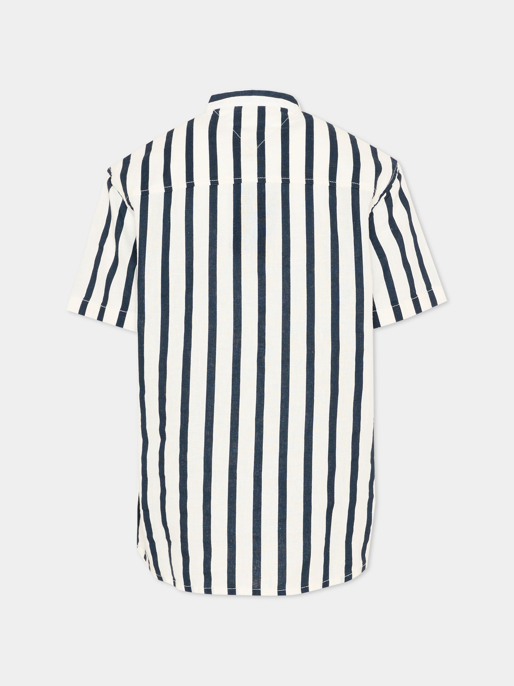 Camicia blu a righe per bambino,Tommy Hilfiger Junior,KB0KB10209 C1G
