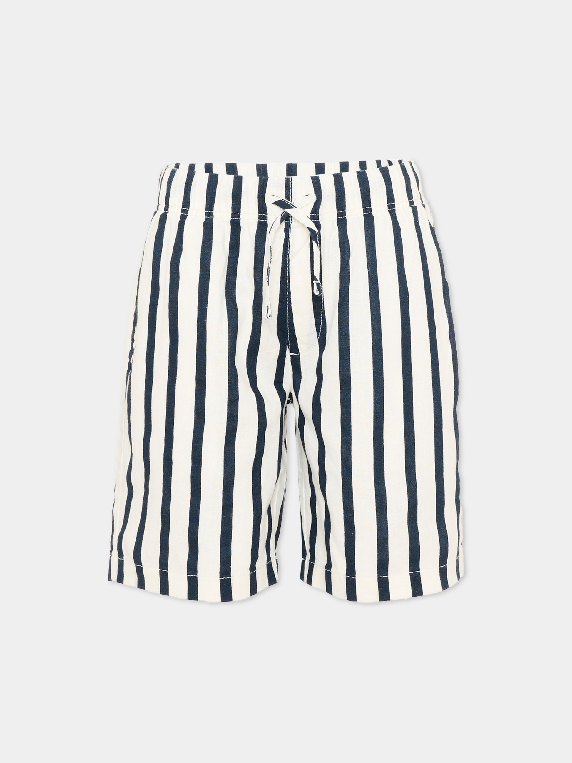 Shorts blu per bambino a righe,Tommy Hilfiger Junior,KB0KB10240 C1G
