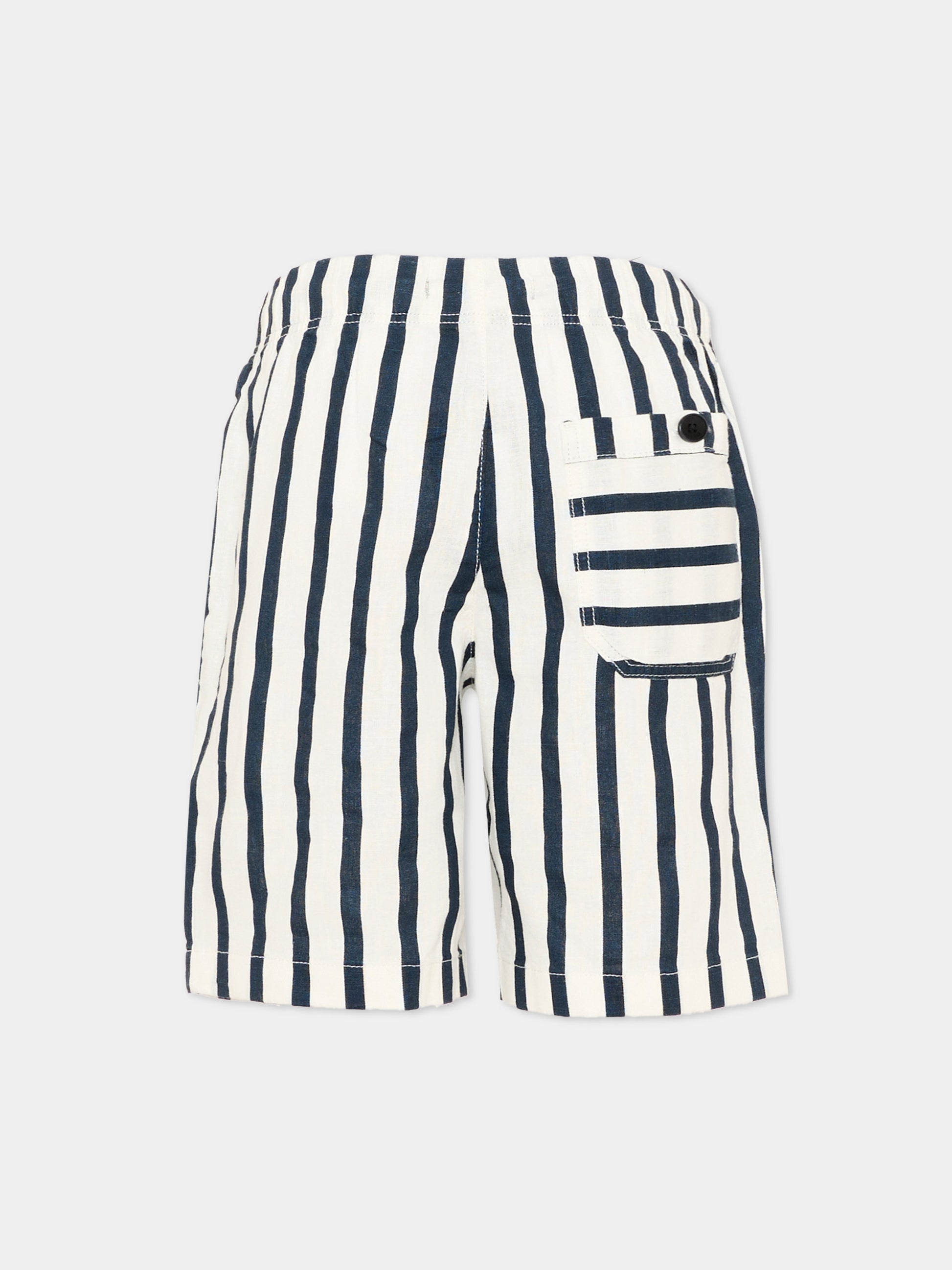 Shorts blu per bambino a righe,Tommy Hilfiger Junior,KB0KB10240 C1G