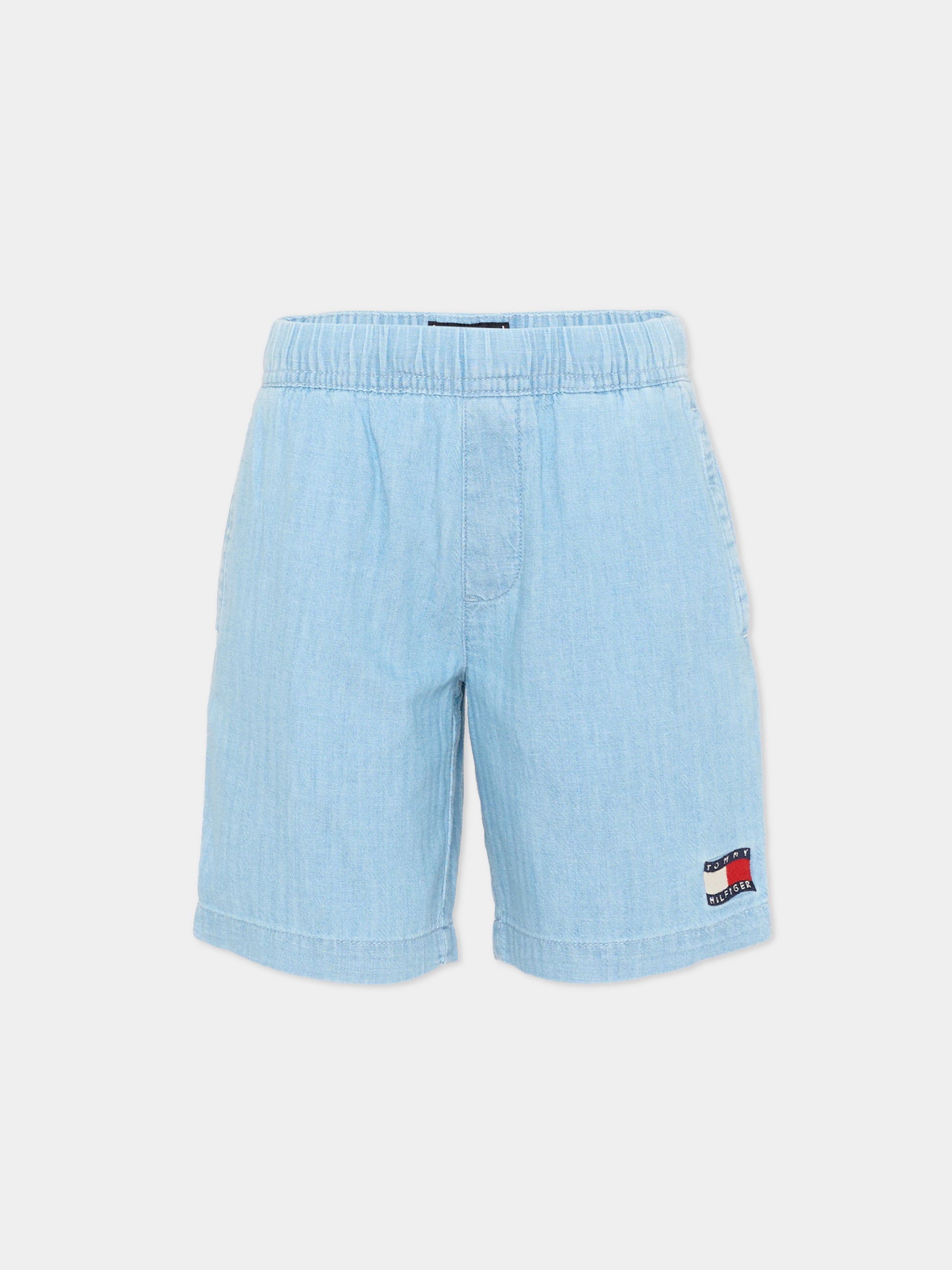 Shorts denim per bambino con logo,Tommy Hilfiger Junior,KB0KB10248 1A4