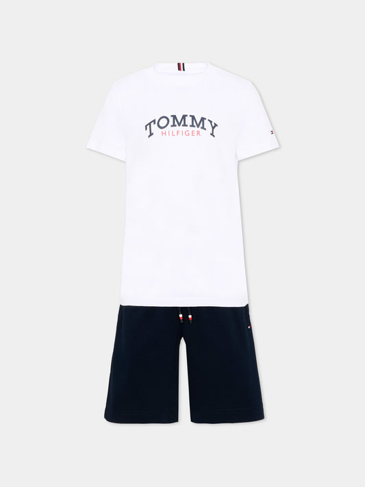 Completo sportivo bianco per bambino con logo,Tommy Hilfiger Junior,KB0KB10290 YBR