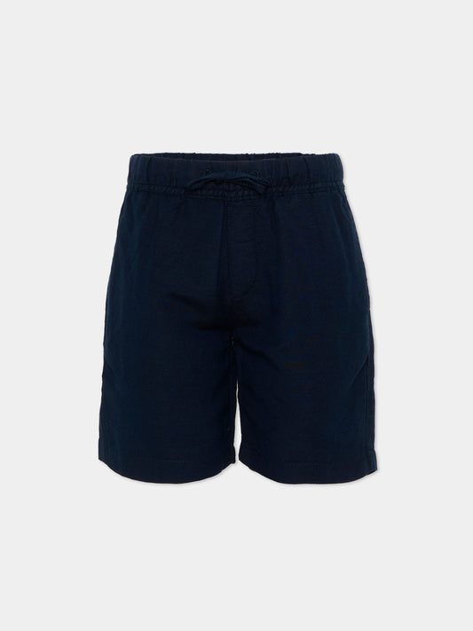 Shorts blu per bambino con logo,Tommy Hilfiger Junior,KB0KB10395 C1G