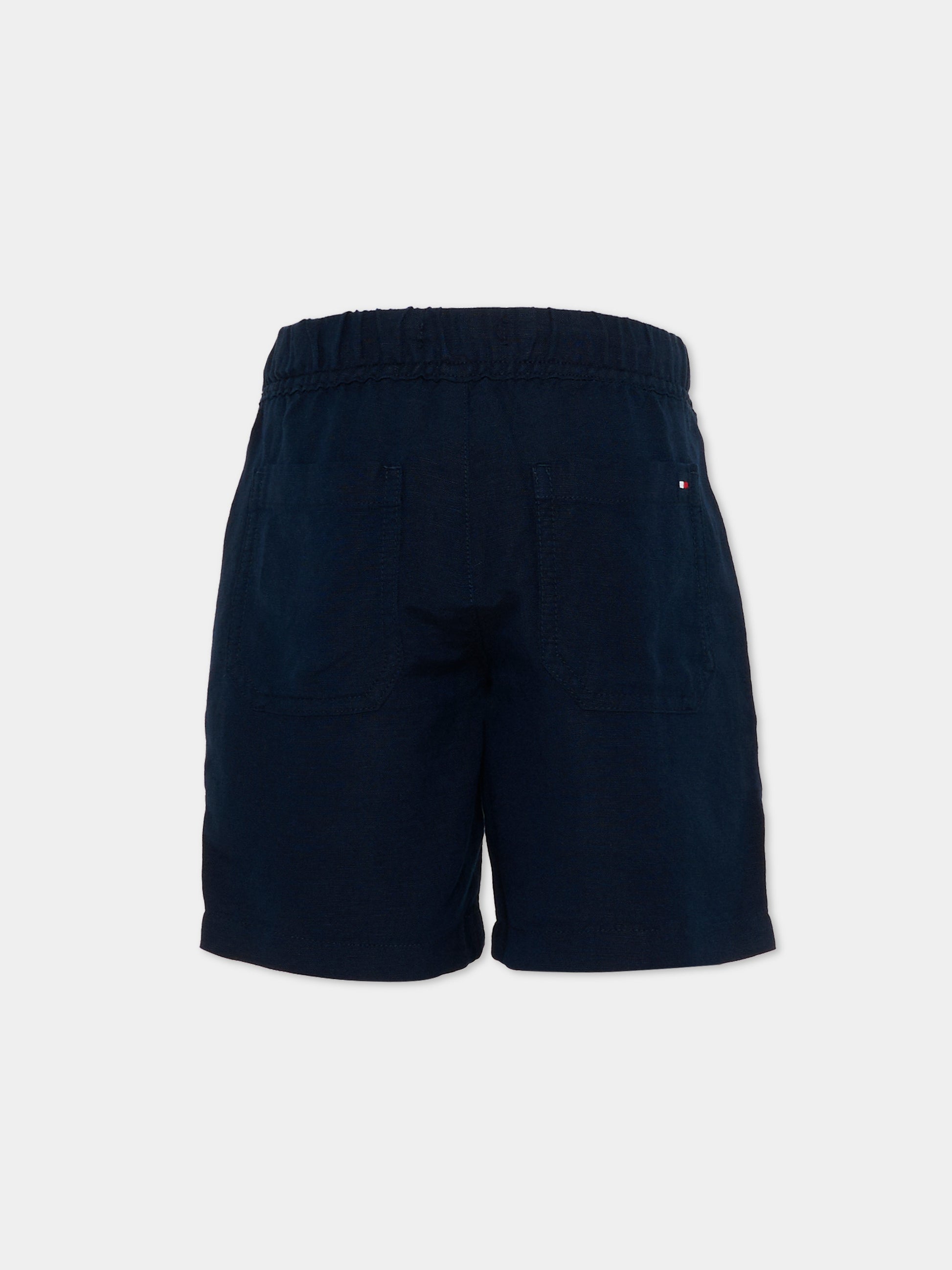 Shorts blu per bambino con logo,Tommy Hilfiger Junior,KB0KB10395 C1G
