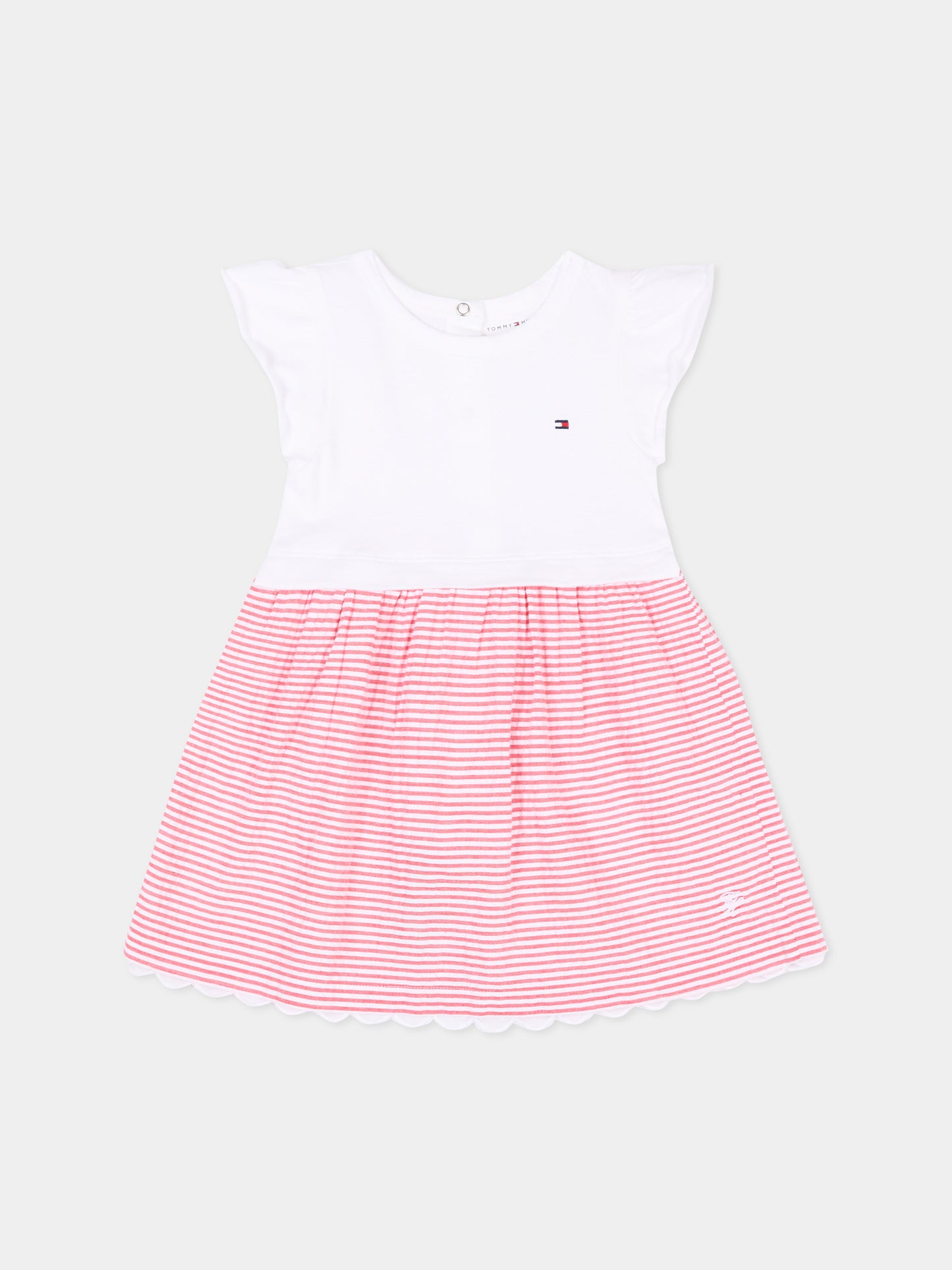 Vestito rosso per neonata a righe,Tommy Hilfiger Junior,KN0KN02366 XK3