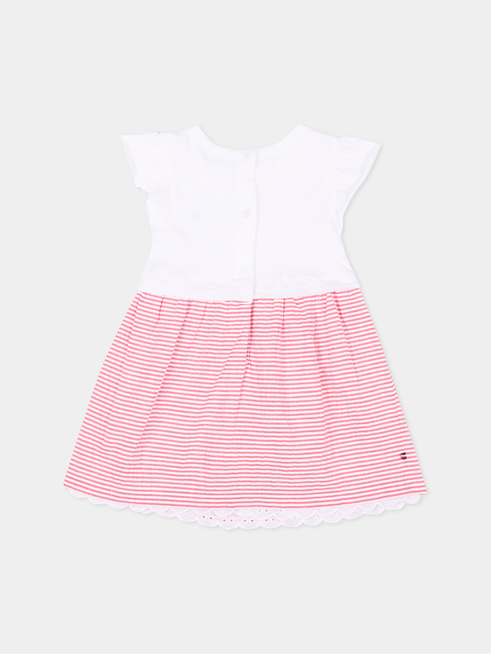 Vestito rosso per neonata a righe,Tommy Hilfiger Junior,KN0KN02366 XK3