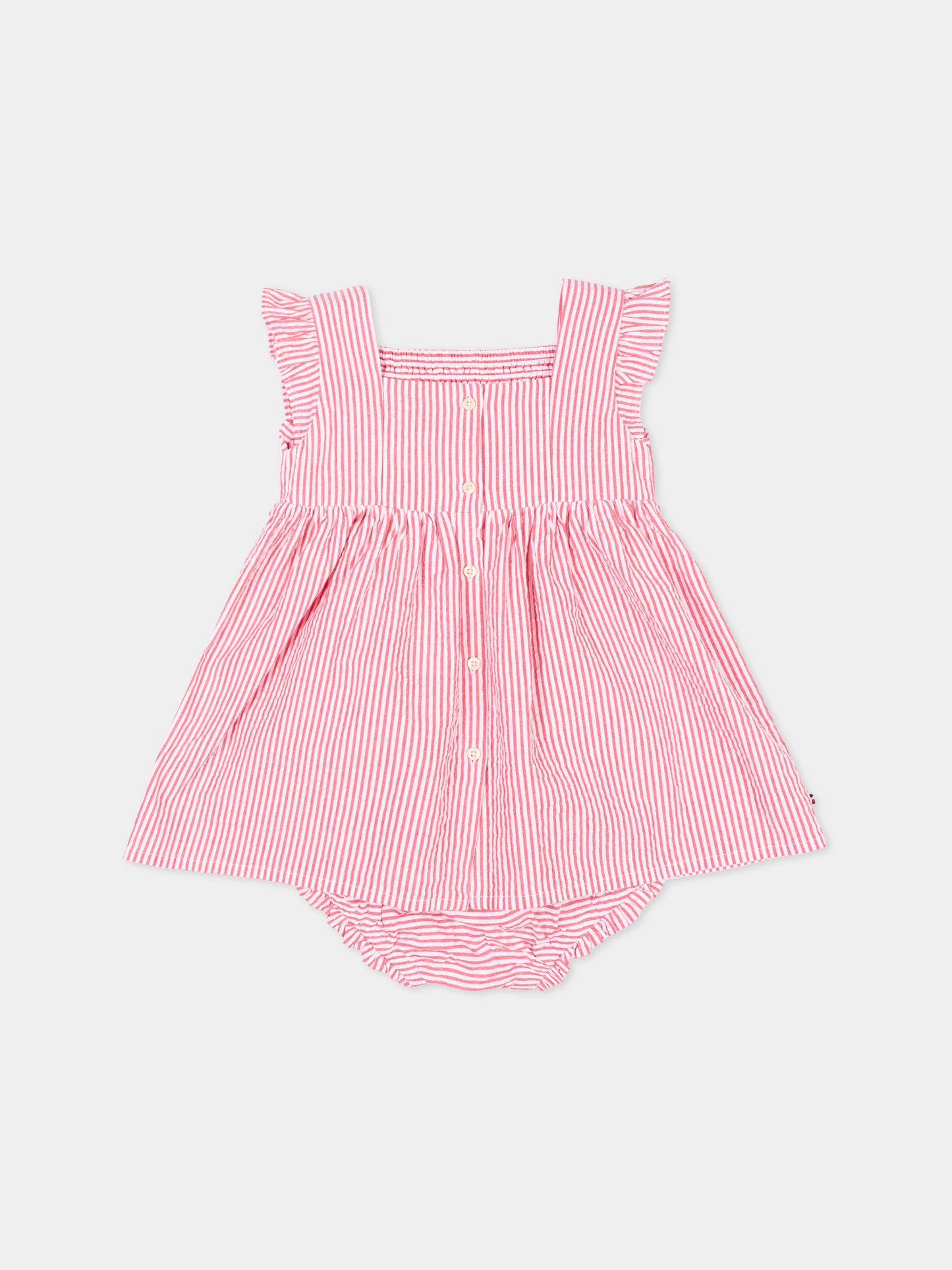 Vestito rosso per neonata a righe,Tommy Hilfiger Junior,KN0KN02370 XK3