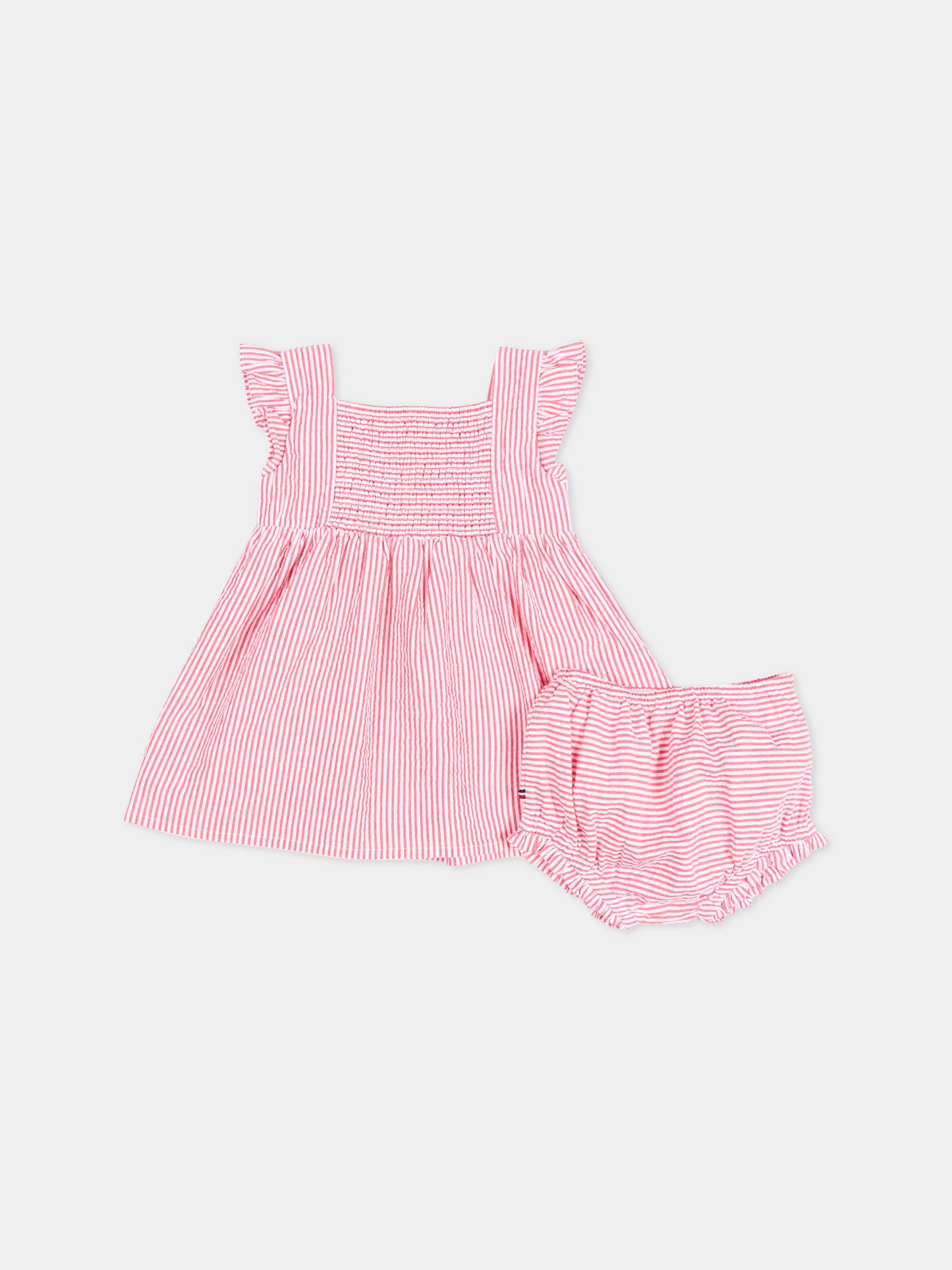 Vestito rosso per neonata a righe,Tommy Hilfiger Junior,KN0KN02370 XK3