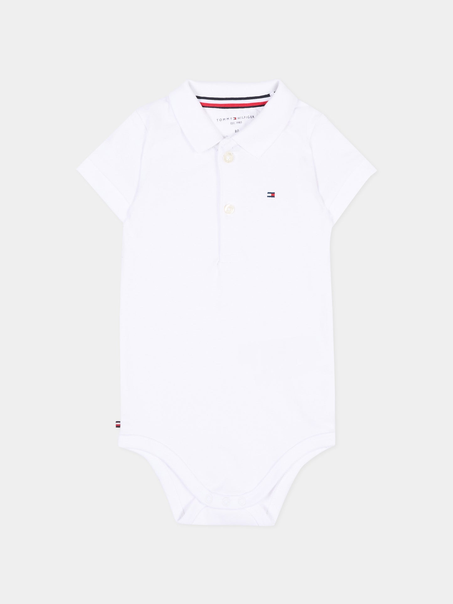 Body bianco per neonati con logo,Tommy Hilfiger Junior,KN0KN02372 YBR