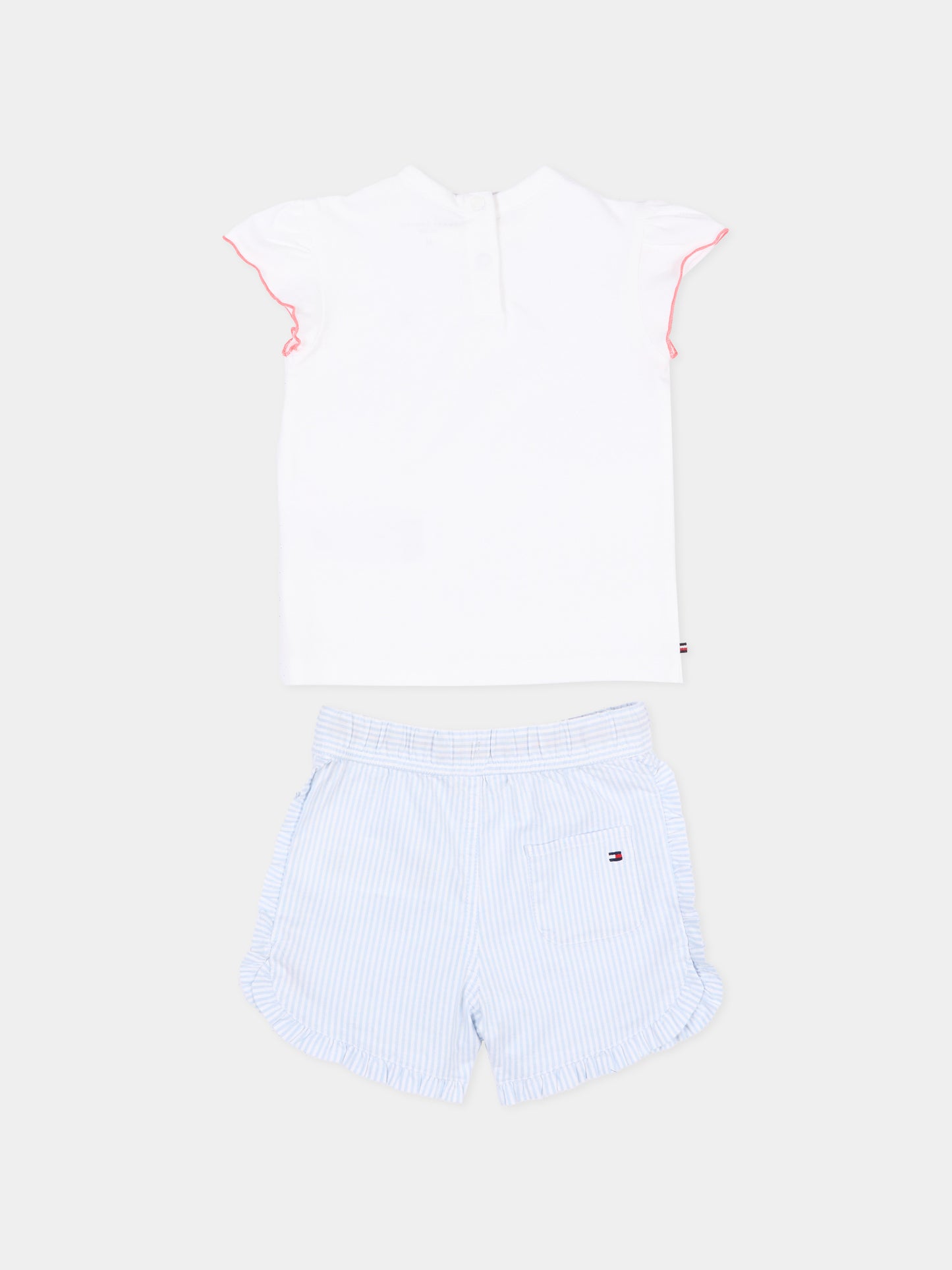 Completo sportivo bianco per neonata rigato,Tommy Hilfiger Junior,KN0KN02397 0A4