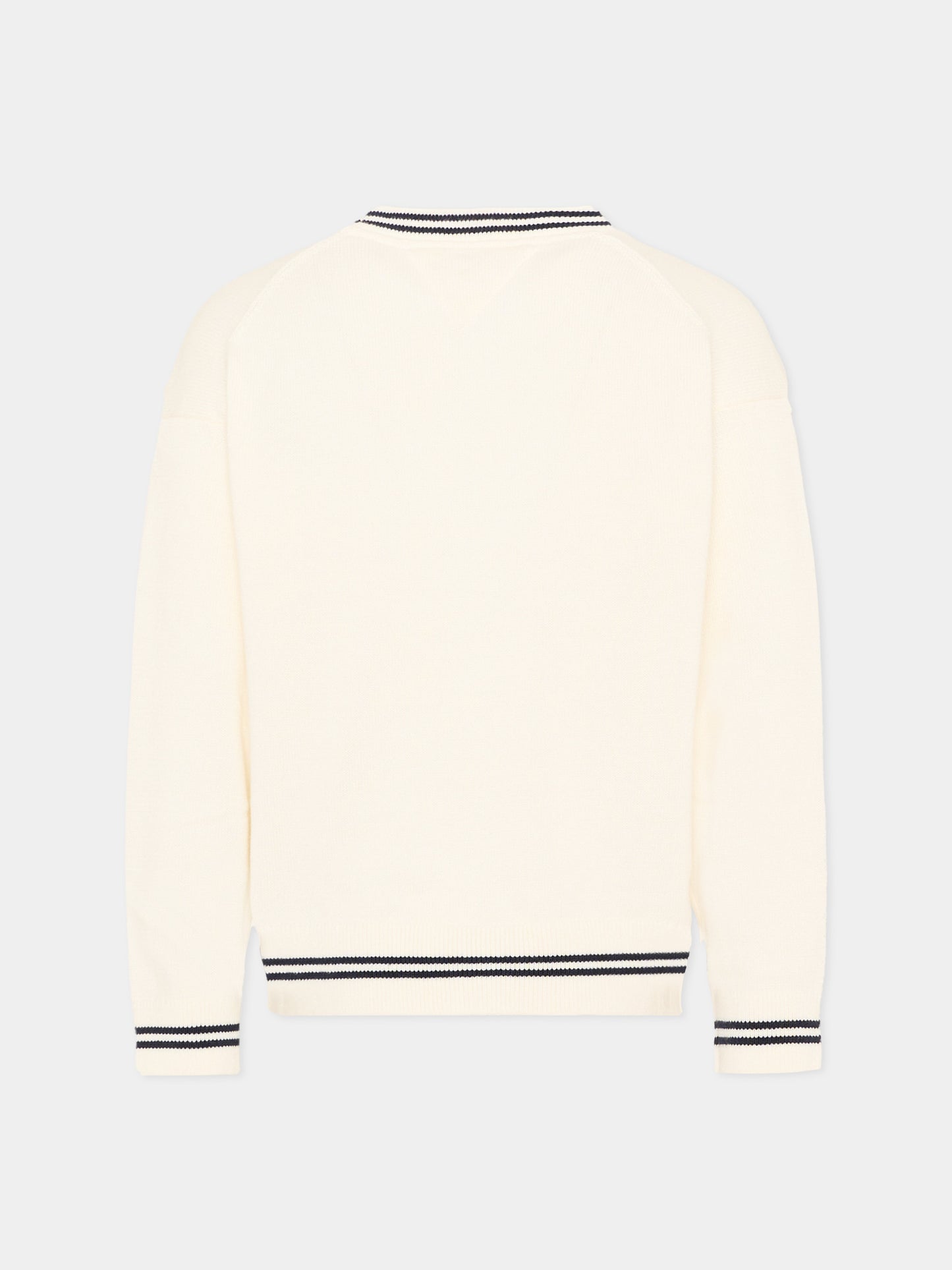 Cardigan avorio per bambino con logo,Tommy Hilfiger Junior,KB0KB10427 YA8