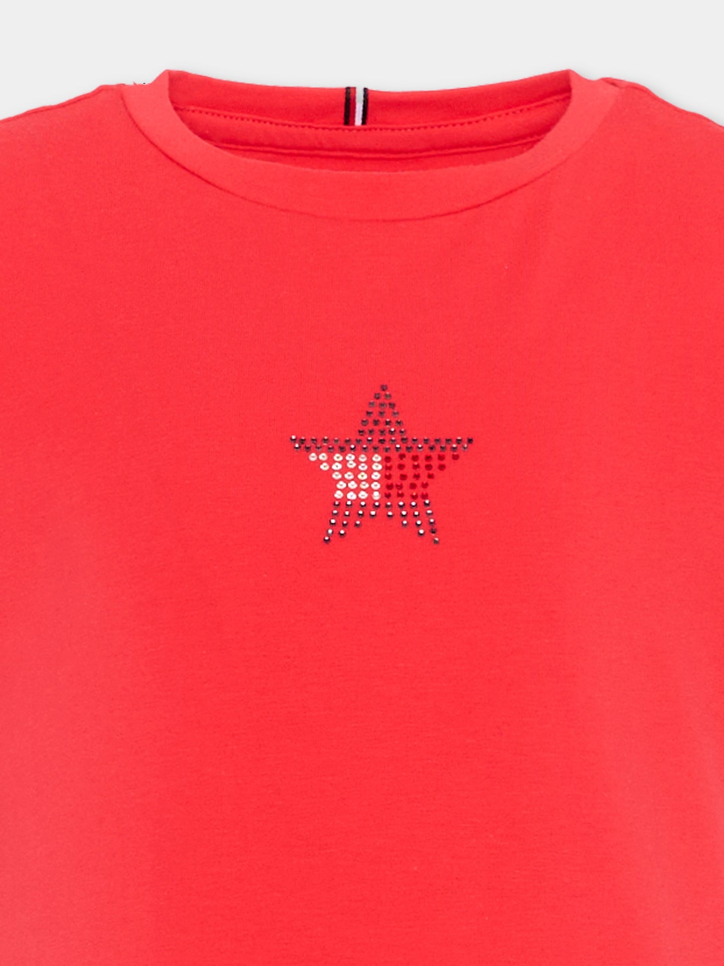 T-shirt rossa per bambina con logo,Tommy Hilfiger Junior,KG0KG09097 XK3