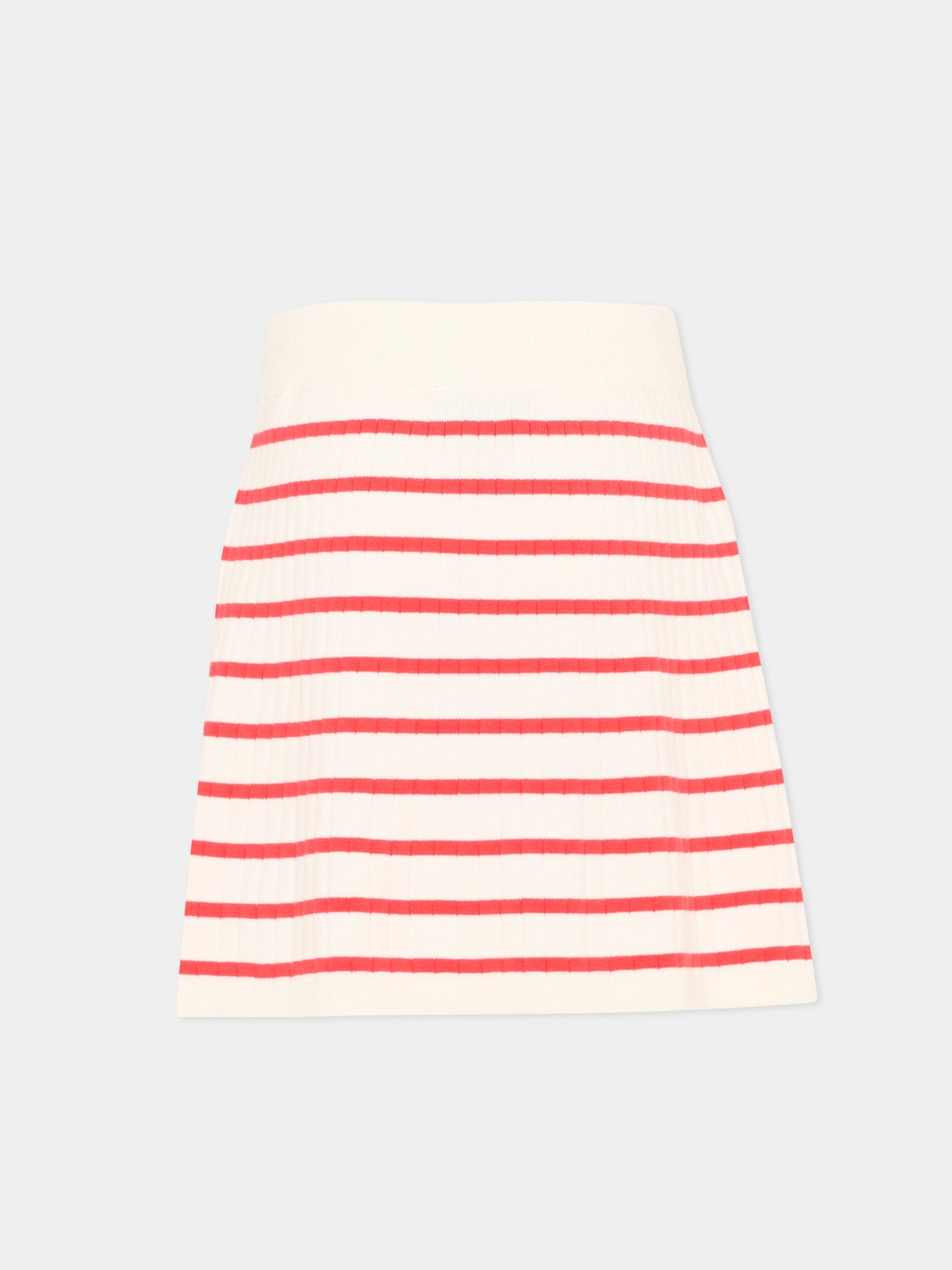 Gonna bianca a righe rosse per bambina,Tommy Hilfiger Junior,KG0KG09380 XK3