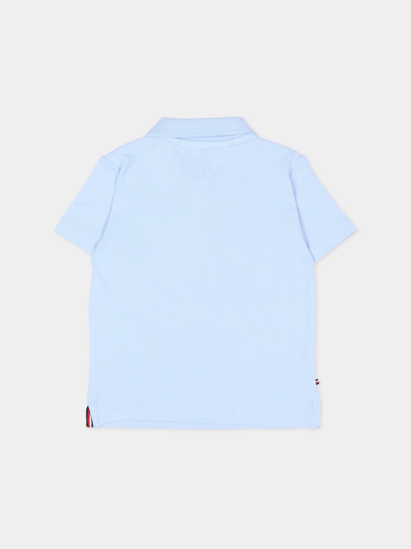 Polo azzurra per neonato con logo,Tommy Hilfiger Junior,KN0KN02352 C3Q