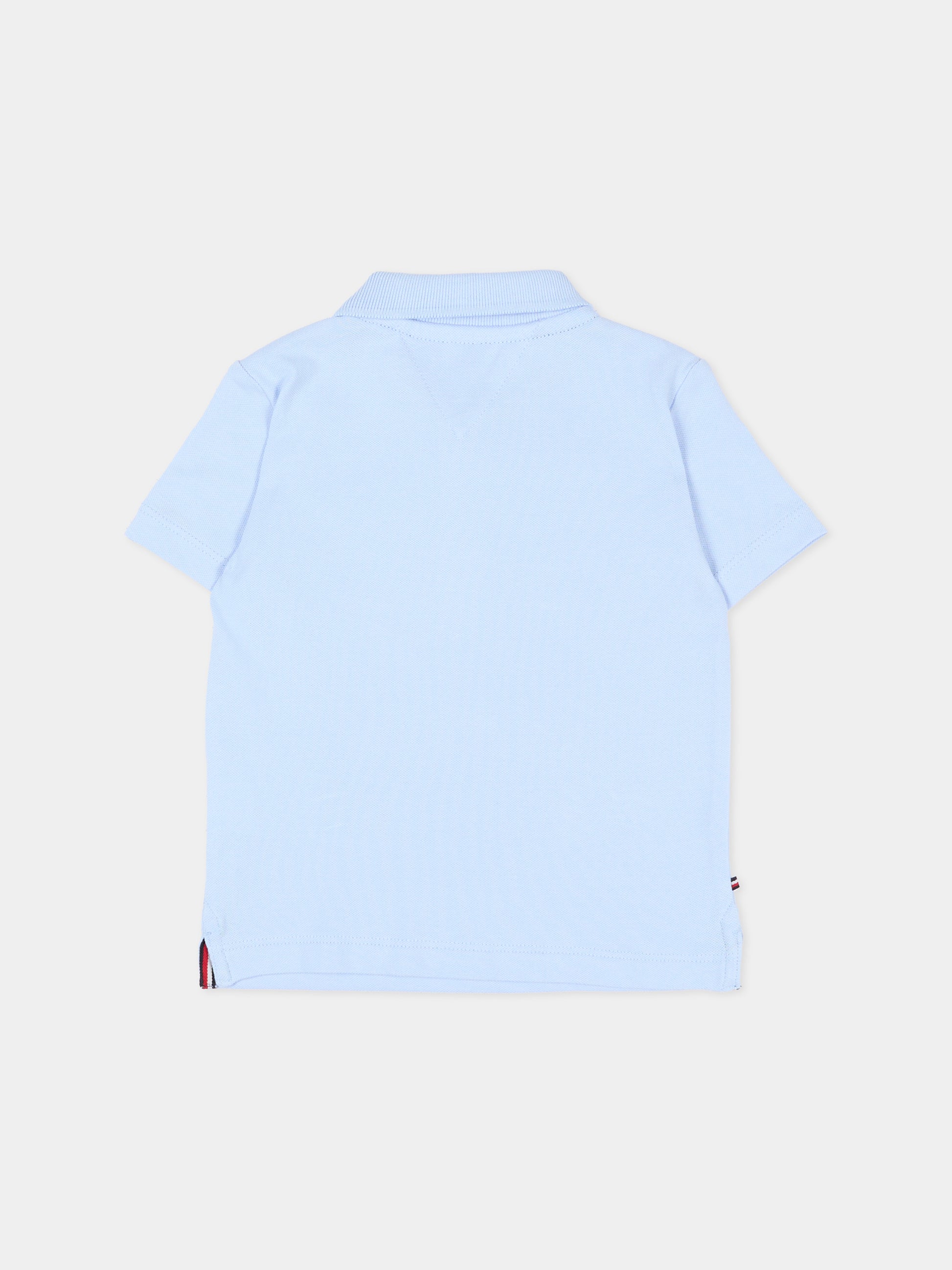 Polo azzurra per neonato con logo,Tommy Hilfiger Junior,KN0KN02352 C3Q