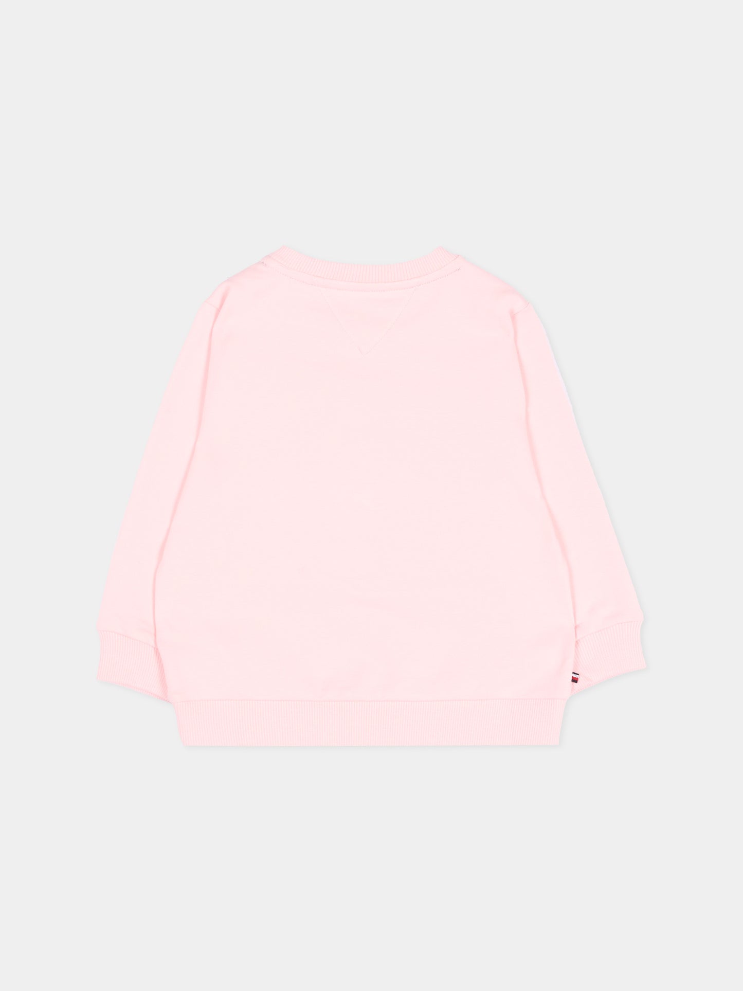 Felpa rosa per neonata con logo,Tommy Hilfiger Junior,KN0KN02394 TH3