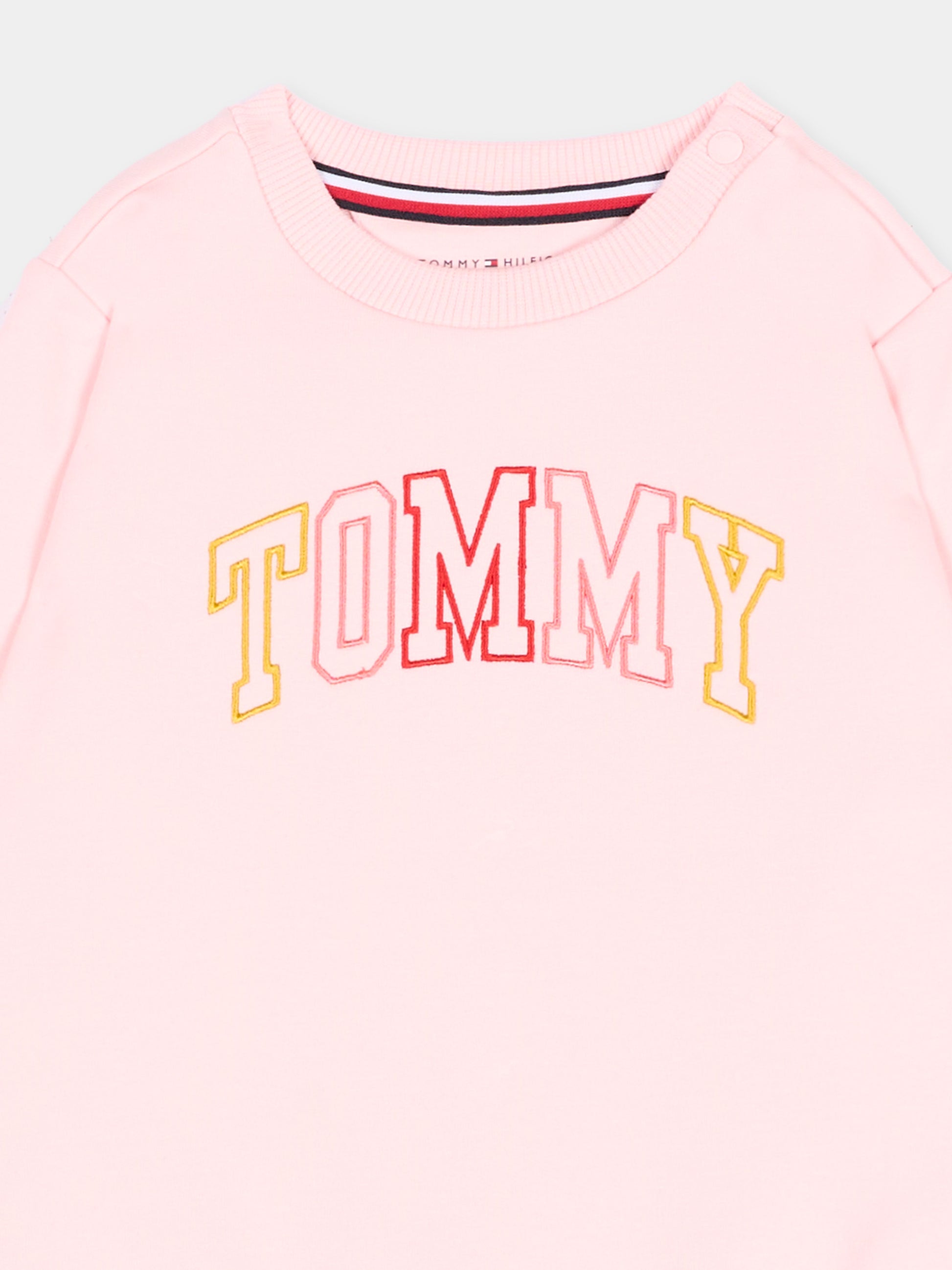 Felpa rosa per neonata con logo,Tommy Hilfiger Junior,KN0KN02394 TH3