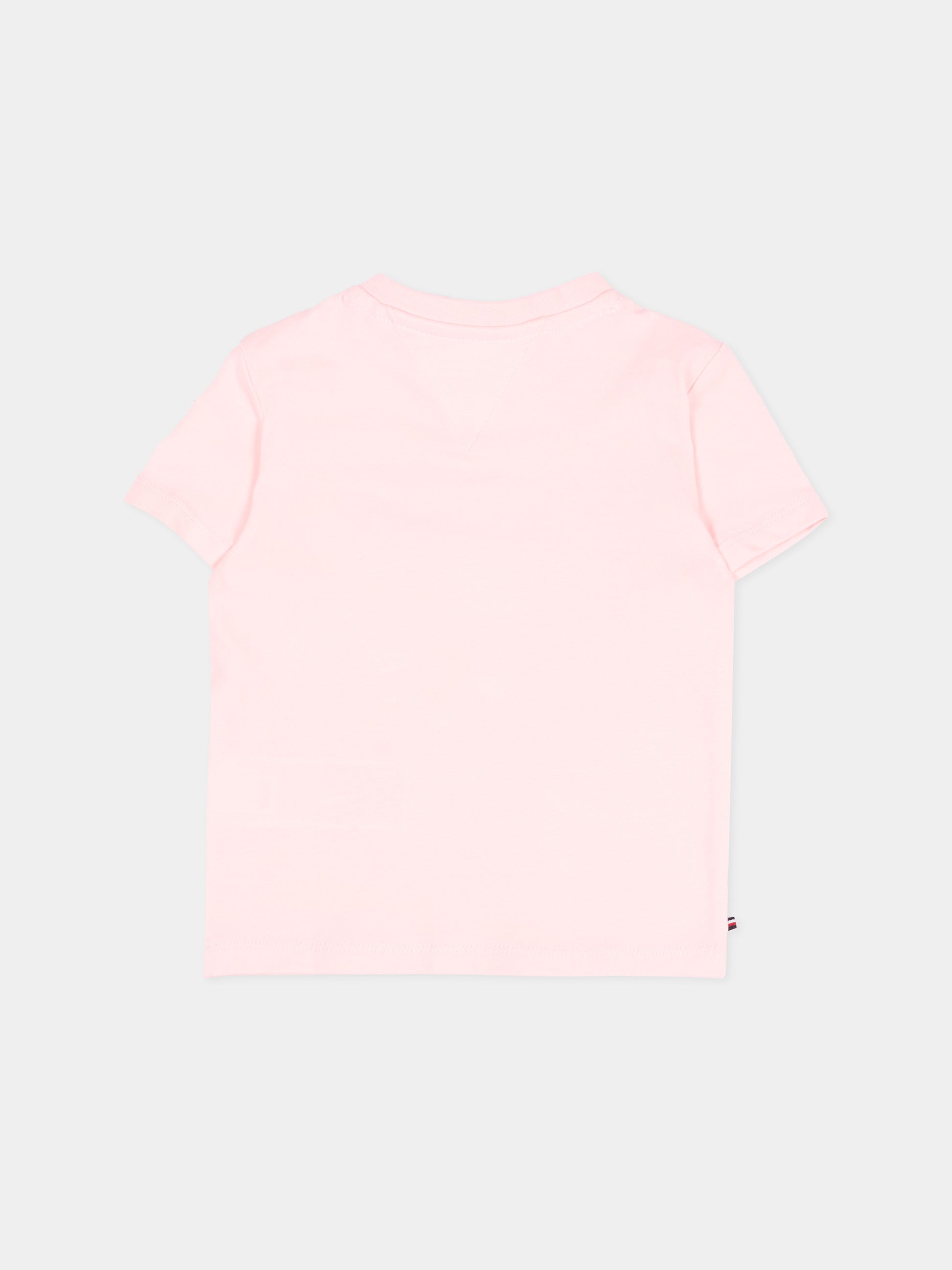 T-Shirt rosa per neonata con logo,Tommy Hilfiger Junior,KN0KN02354 TH3