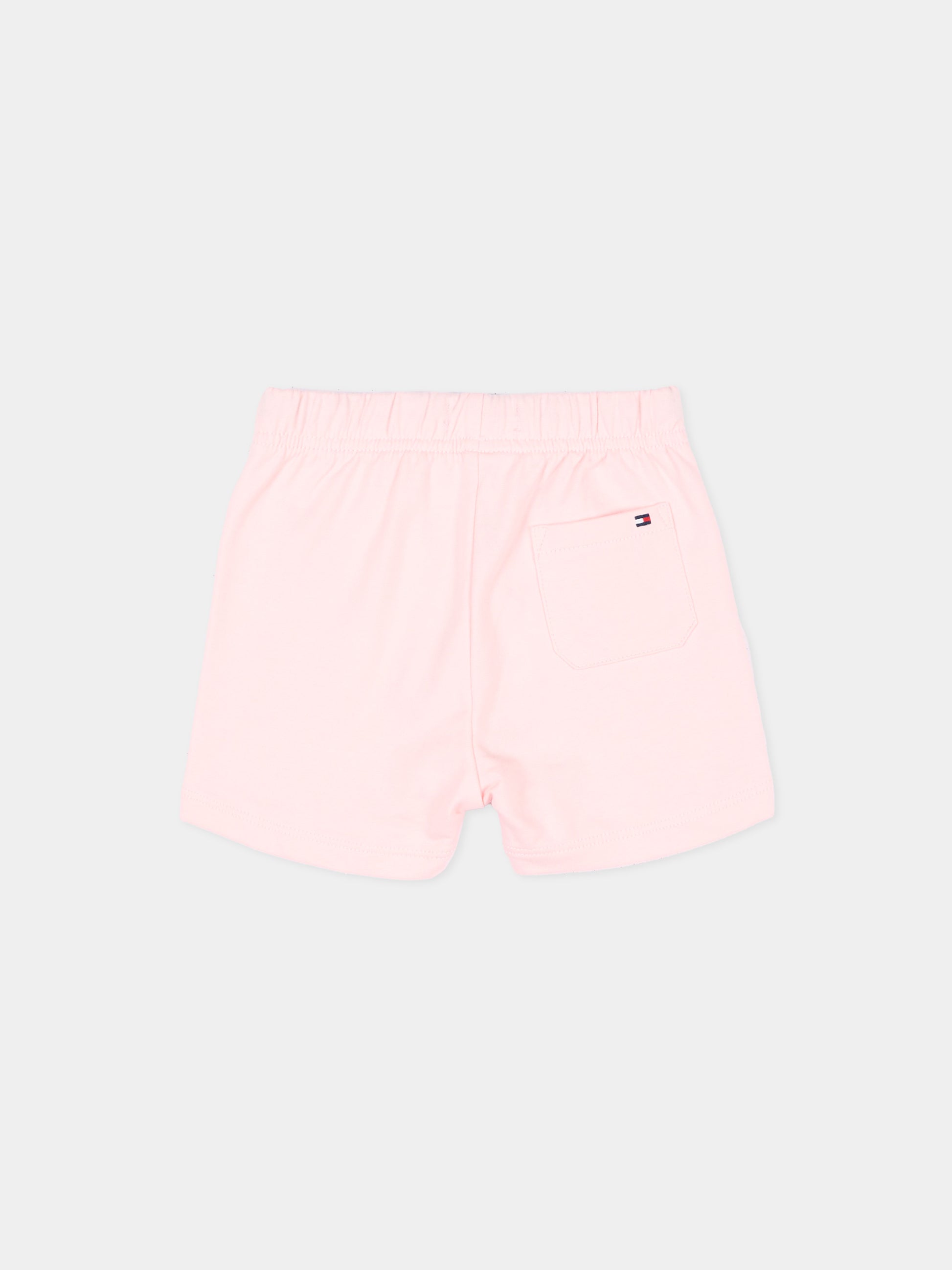 Shorts rosa per neonata con logo,Tommy Hilfiger Junior,KN0KN02349 TH3