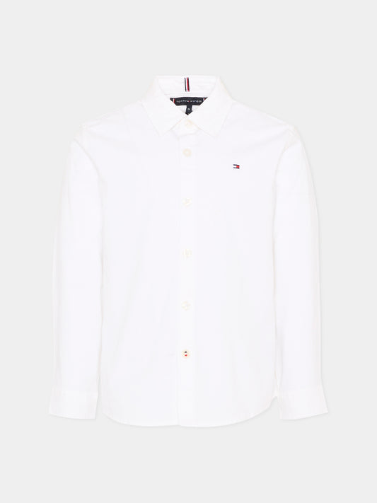 Camicia bianca per bambino con logo,Tommy Hilfiger Junior,KB0KB06965 YBR