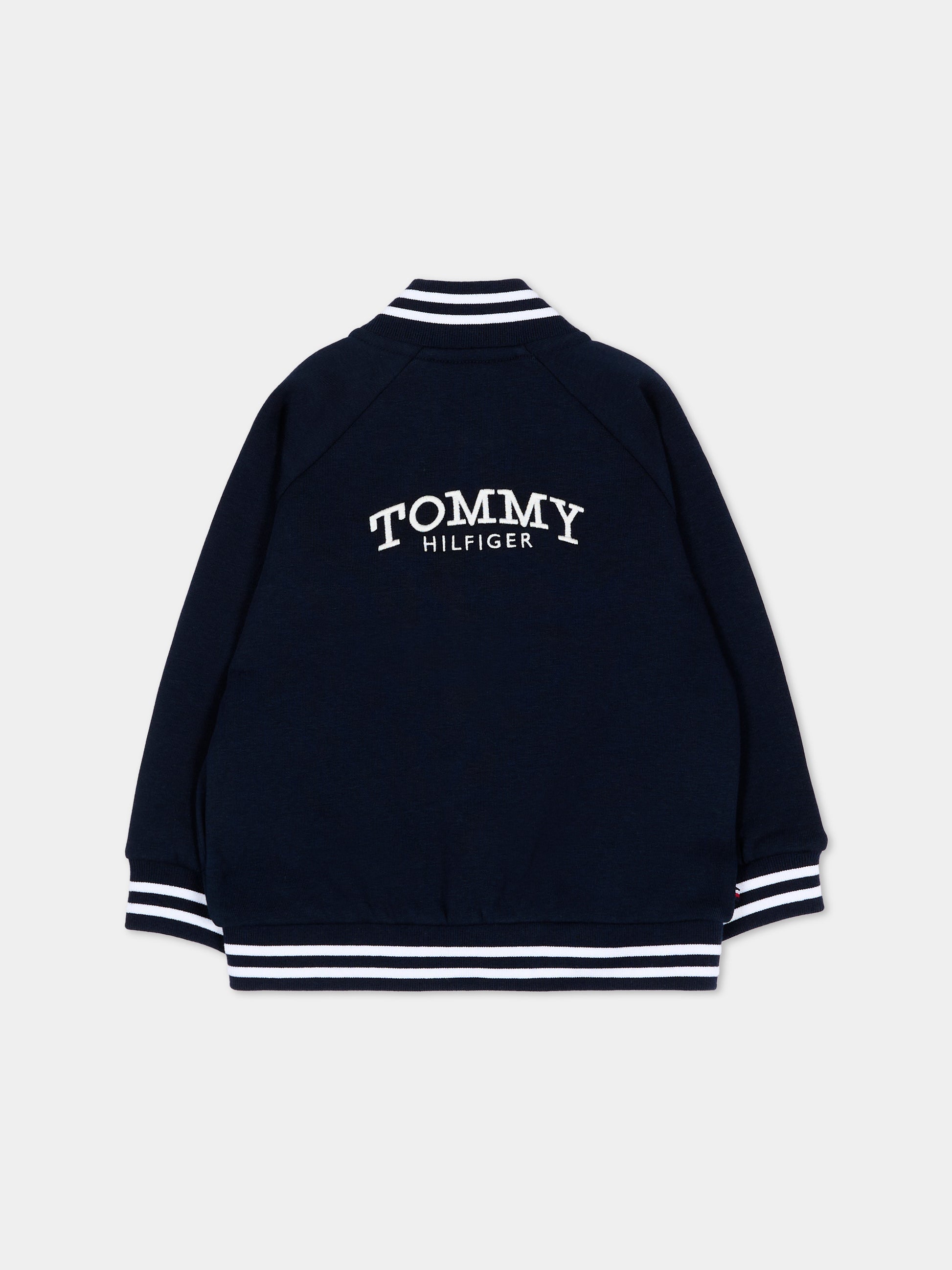 Bomber blu per neonato con logo,Tommy Hilfiger Junior,KN0KN02224 C1G