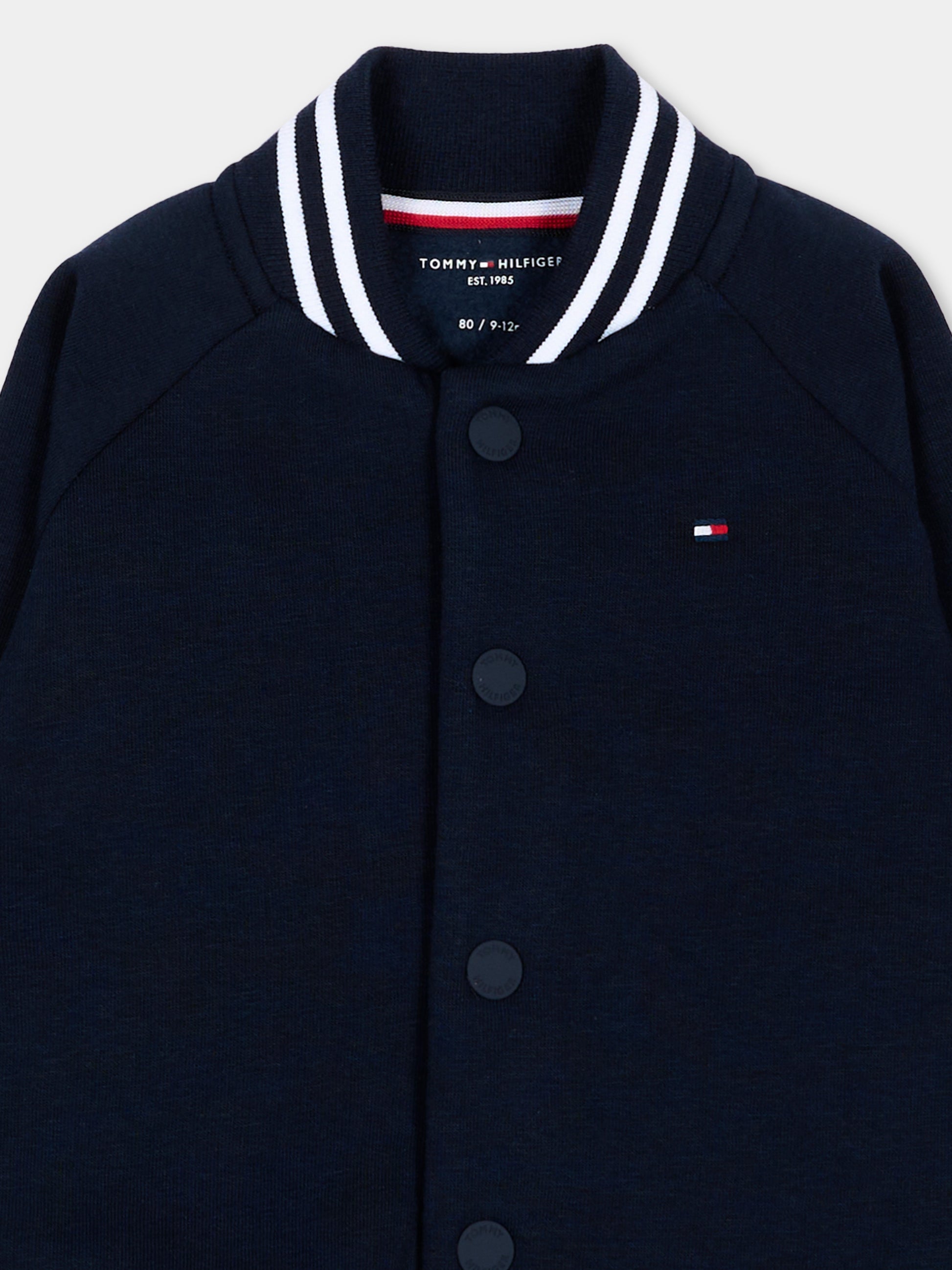 Bomber blu per neonato con logo,Tommy Hilfiger Junior,KN0KN02224 C1G