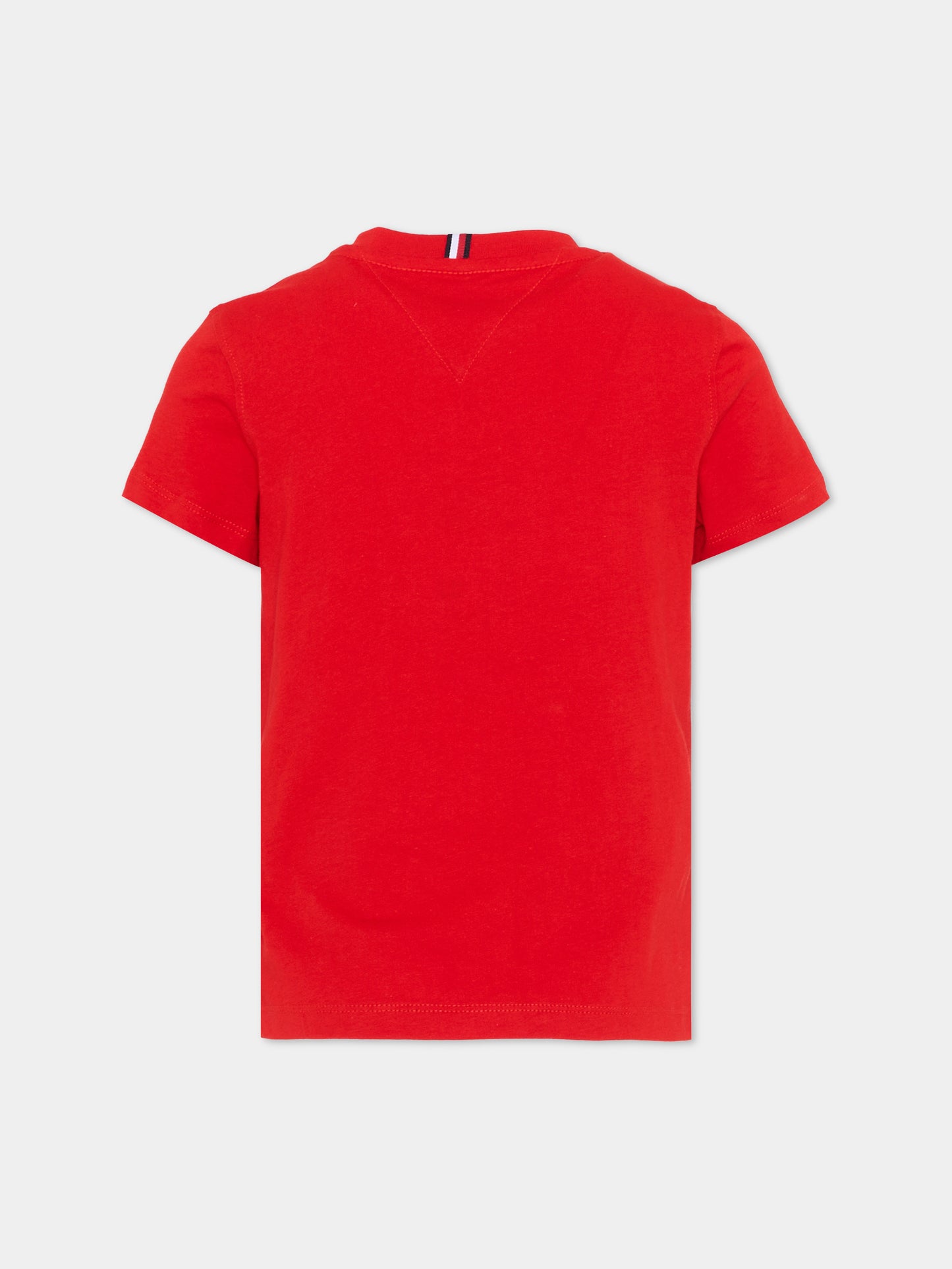 T-Shirt rossa per bambini con logo,Tommy Hilfiger Junior,KS0KS00210 XNL