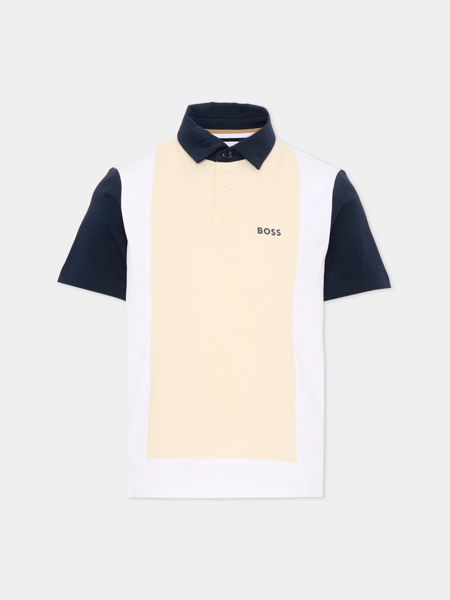 Polo beige per bambino con logo,Boss,J52023 21C