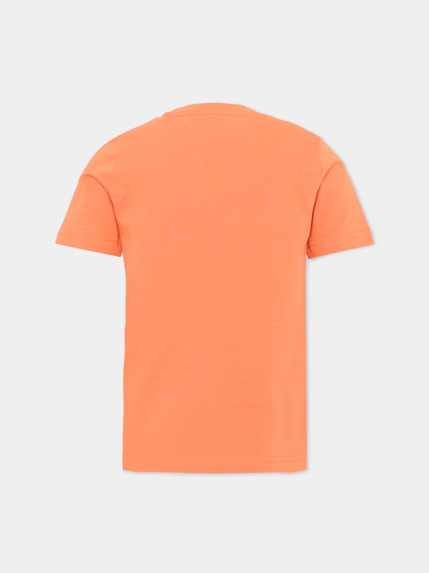 T-Shirt arancione per bambino con logo,Boss,J52034 415